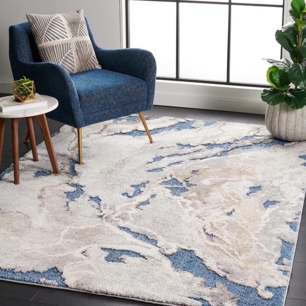 image:imageSAFAVIEH Area Rug 8x10 Cyrus Shag Collection Large Blue amp Beige Modern Abstract Design NonShedding amp Easy Cleaning Ideal for Living Room Bedroom Office Dining Space CYR121MBlueBeige