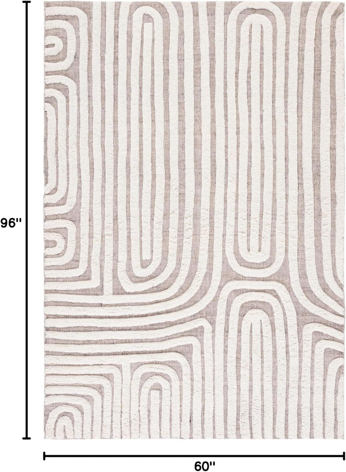 image:imageSAFAVIEH Area Rug 8x10 Cyrus Shag Collection Large Blue amp Beige Modern Abstract Design NonShedding amp Easy Cleaning Ideal for Living Room Bedroom Office Dining Space CYR121MBeigeIvory