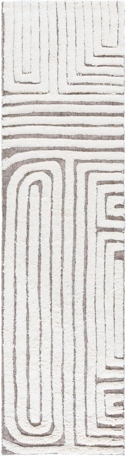 image:imageSAFAVIEH Area Rug 8x10 Cyrus Shag Collection Large Blue amp Beige Modern Abstract Design NonShedding amp Easy Cleaning Ideal for Living Room Bedroom Office Dining Space CYR121MBeigeIvory