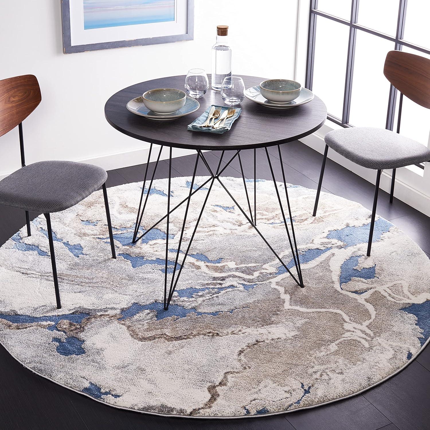 image:imageSAFAVIEH Area Rug 8x10 Cyrus Shag Collection Large Blue amp Beige Modern Abstract Design NonShedding amp Easy Cleaning Ideal for Living Room Bedroom Office Dining Space CYR121MBlueBeige