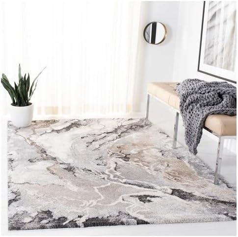 image:imageSAFAVIEH Area Rug 8x10 Cyrus Shag Collection Large Blue amp Beige Modern Abstract Design NonShedding amp Easy Cleaning Ideal for Living Room Bedroom Office Dining Space CYR121MGreyBeige