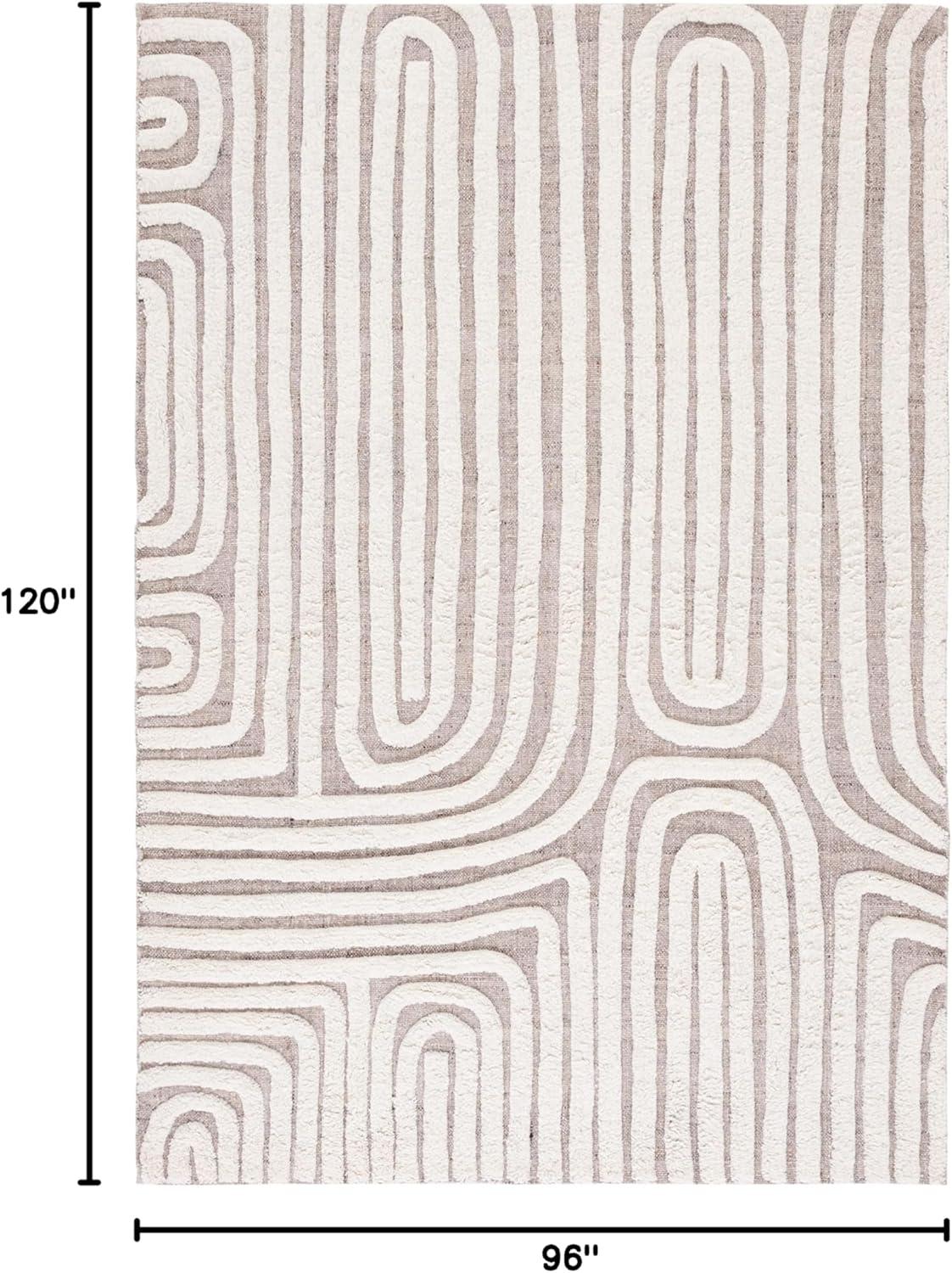 image:imageSAFAVIEH Area Rug 8x10 Cyrus Shag Collection Large Blue amp Beige Modern Abstract Design NonShedding amp Easy Cleaning Ideal for Living Room Bedroom Office Dining Space CYR121MBeigeIvory