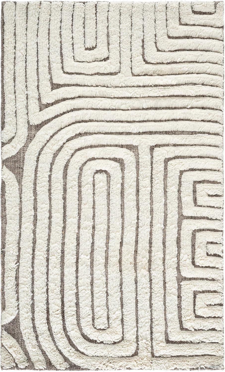 image:imageSAFAVIEH Area Rug 8x10 Cyrus Shag Collection Large Blue amp Beige Modern Abstract Design NonShedding amp Easy Cleaning Ideal for Living Room Bedroom Office Dining Space CYR121MBeigeIvory