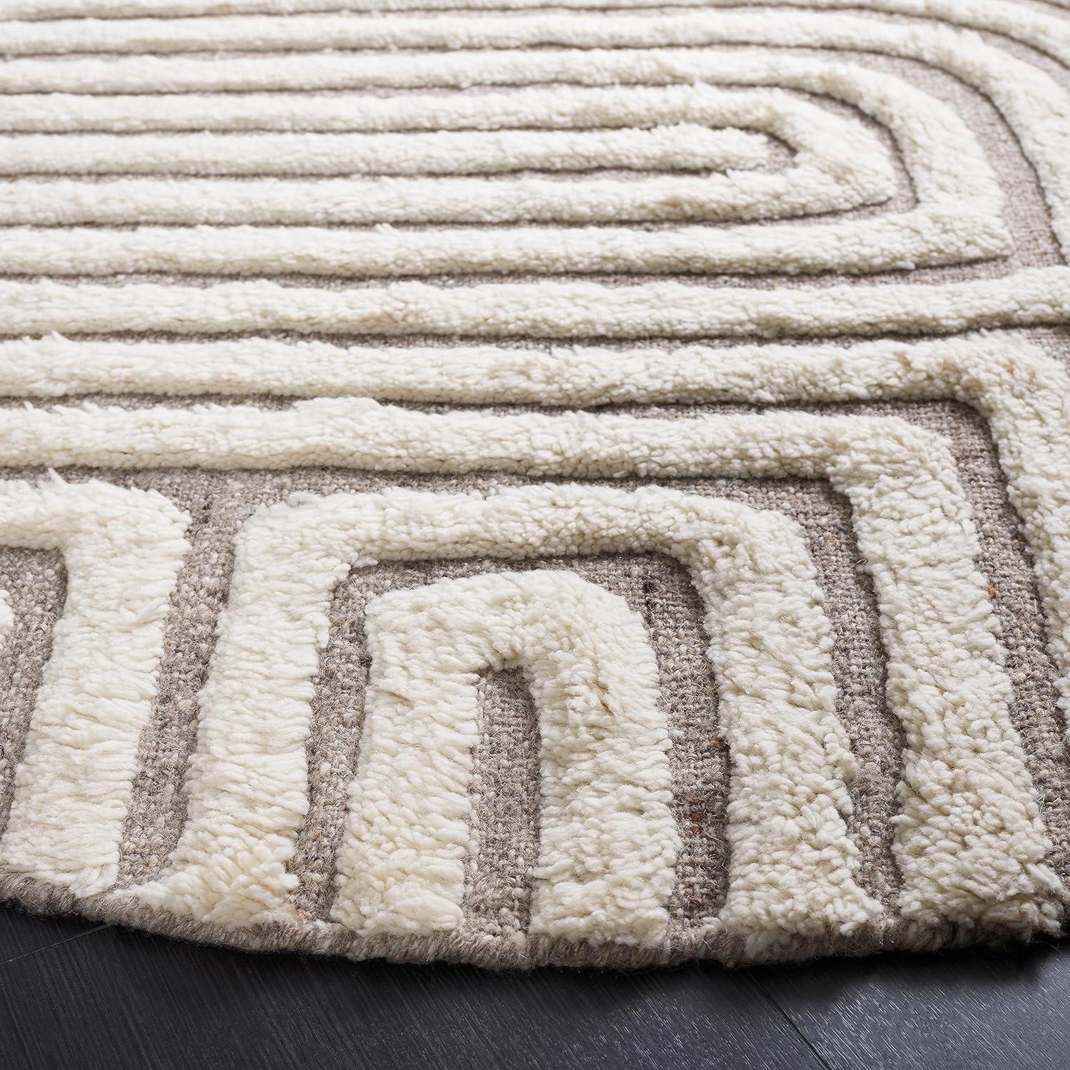 image:imageSAFAVIEH Area Rug 8x10 Cyrus Shag Collection Large Blue amp Beige Modern Abstract Design NonShedding amp Easy Cleaning Ideal for Living Room Bedroom Office Dining Space CYR121MBeigeIvory