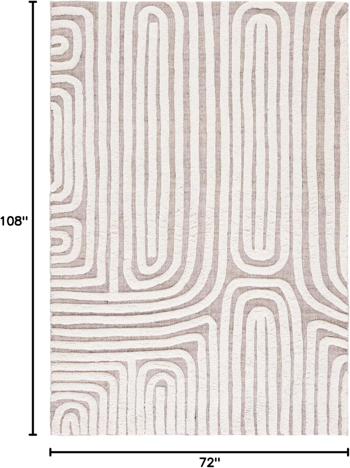 image:imageSAFAVIEH Area Rug 8x10 Cyrus Shag Collection Large Blue amp Beige Modern Abstract Design NonShedding amp Easy Cleaning Ideal for Living Room Bedroom Office Dining Space CYR121MBeigeIvory