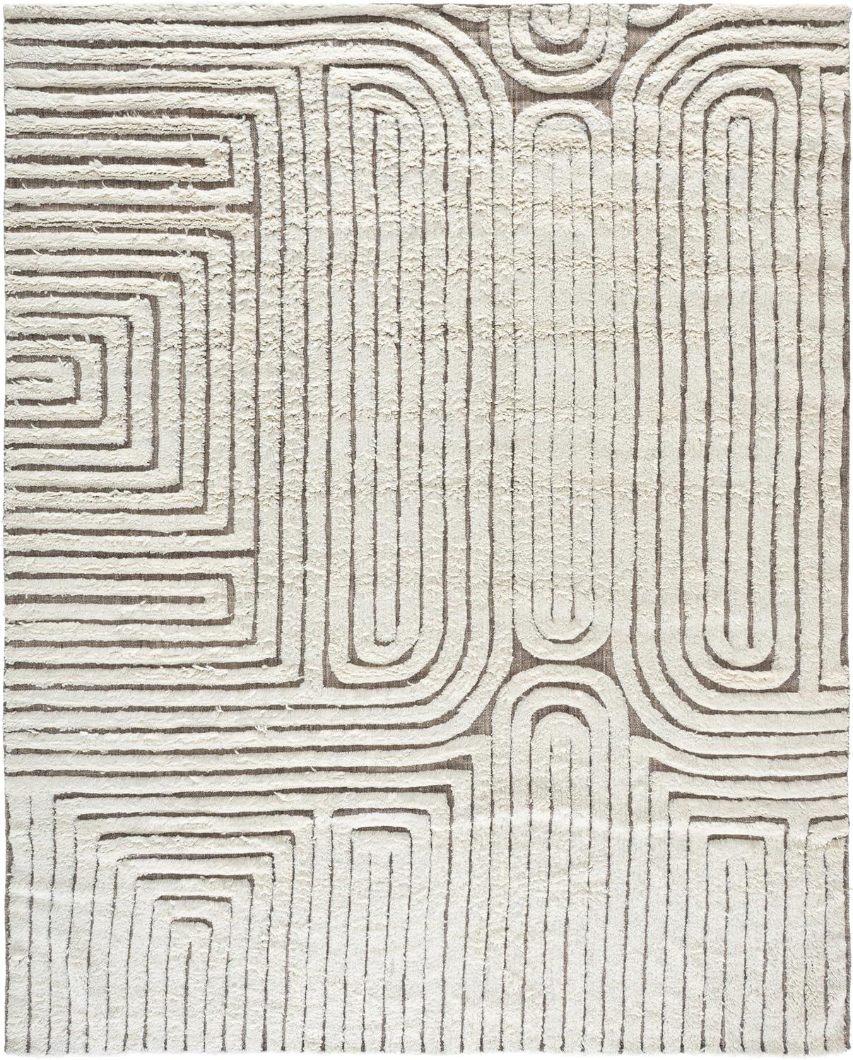 image:imageSAFAVIEH Area Rug 8x10 Cyrus Shag Collection Large Blue amp Beige Modern Abstract Design NonShedding amp Easy Cleaning Ideal for Living Room Bedroom Office Dining Space CYR121MBeigeIvory