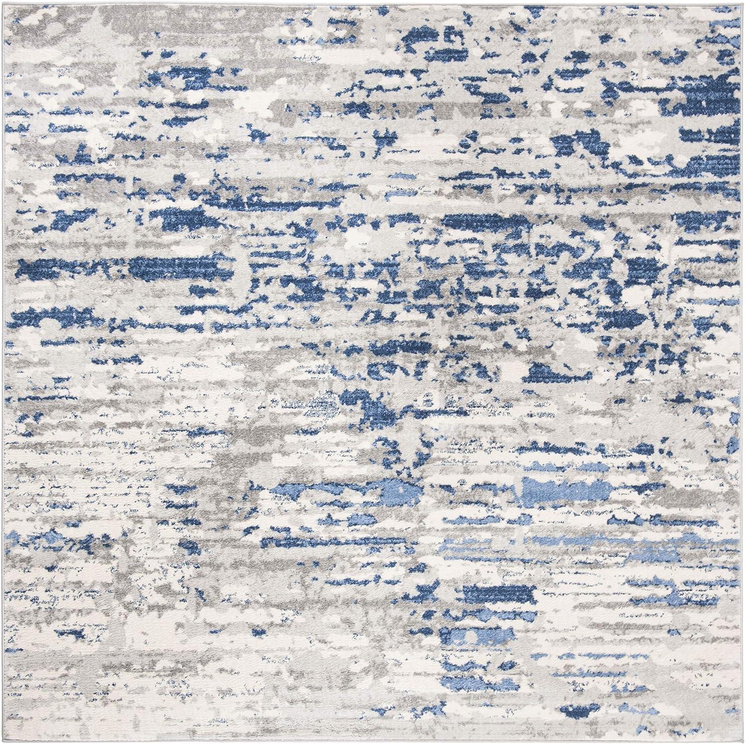 image:imageSAFAVIEH Area Rug 8x10 Jasper Collection Large Grey amp Blue Modern Abstract Design NonShedding amp Easy Cleaning Ideal for Living Room Bedroom Office Dining Space JSP107GIvoryBlue