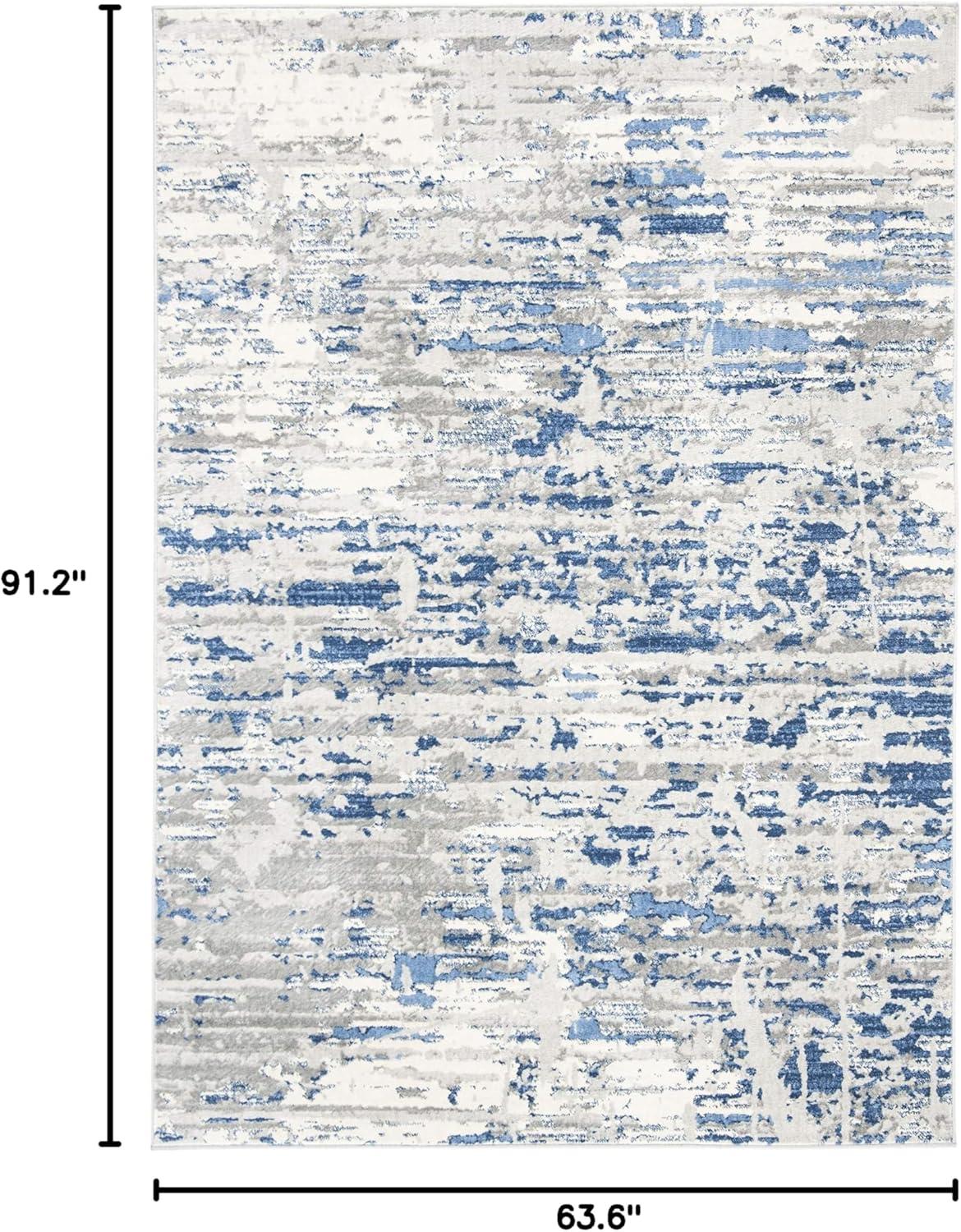 image:imageSAFAVIEH Area Rug 8x10 Jasper Collection Large Grey amp Blue Modern Abstract Design NonShedding amp Easy Cleaning Ideal for Living Room Bedroom Office Dining Space JSP107GIvoryBlue