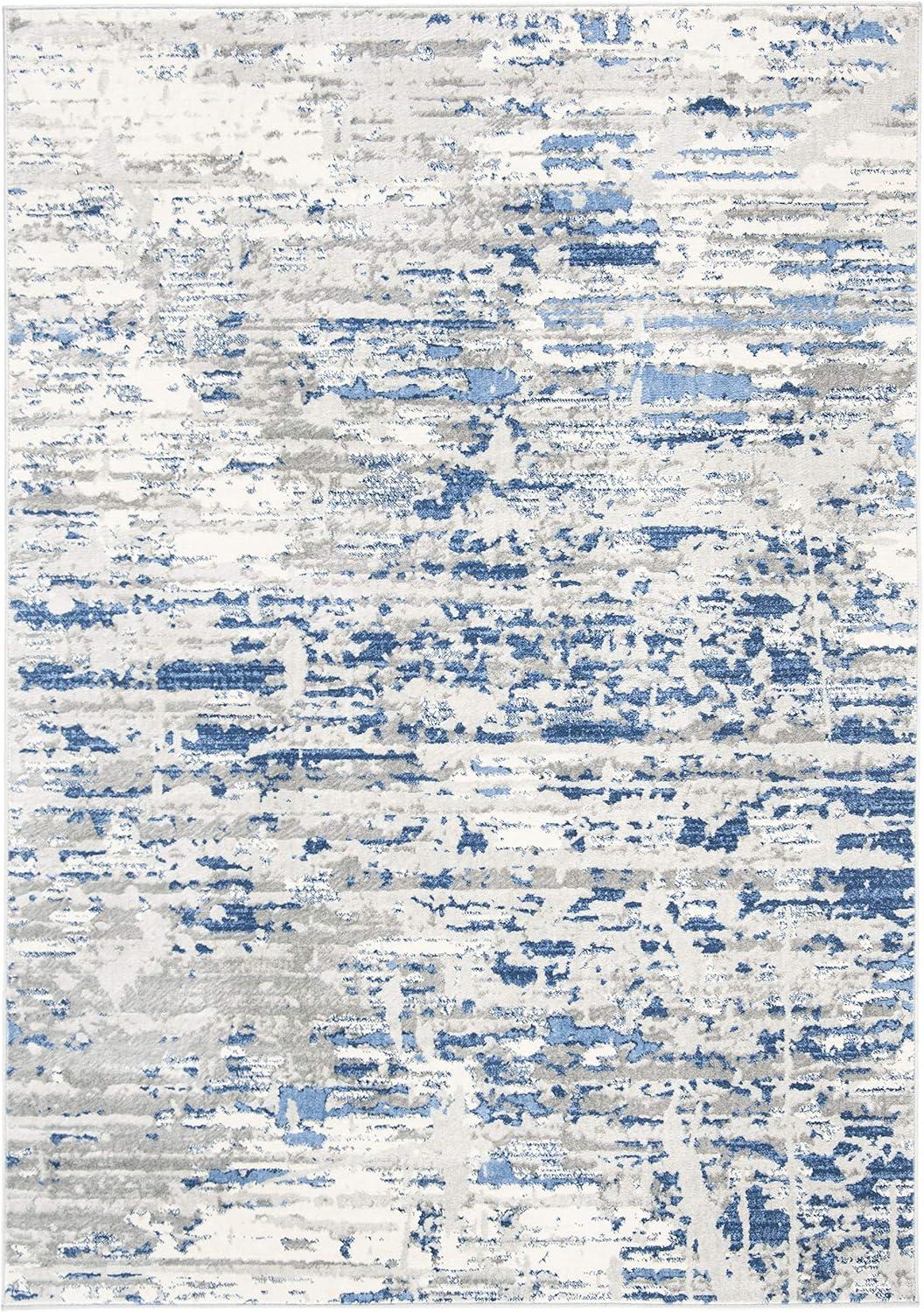 image:imageSAFAVIEH Area Rug 8x10 Jasper Collection Large Grey amp Blue Modern Abstract Design NonShedding amp Easy Cleaning Ideal for Living Room Bedroom Office Dining Space JSP107GIvoryBlue