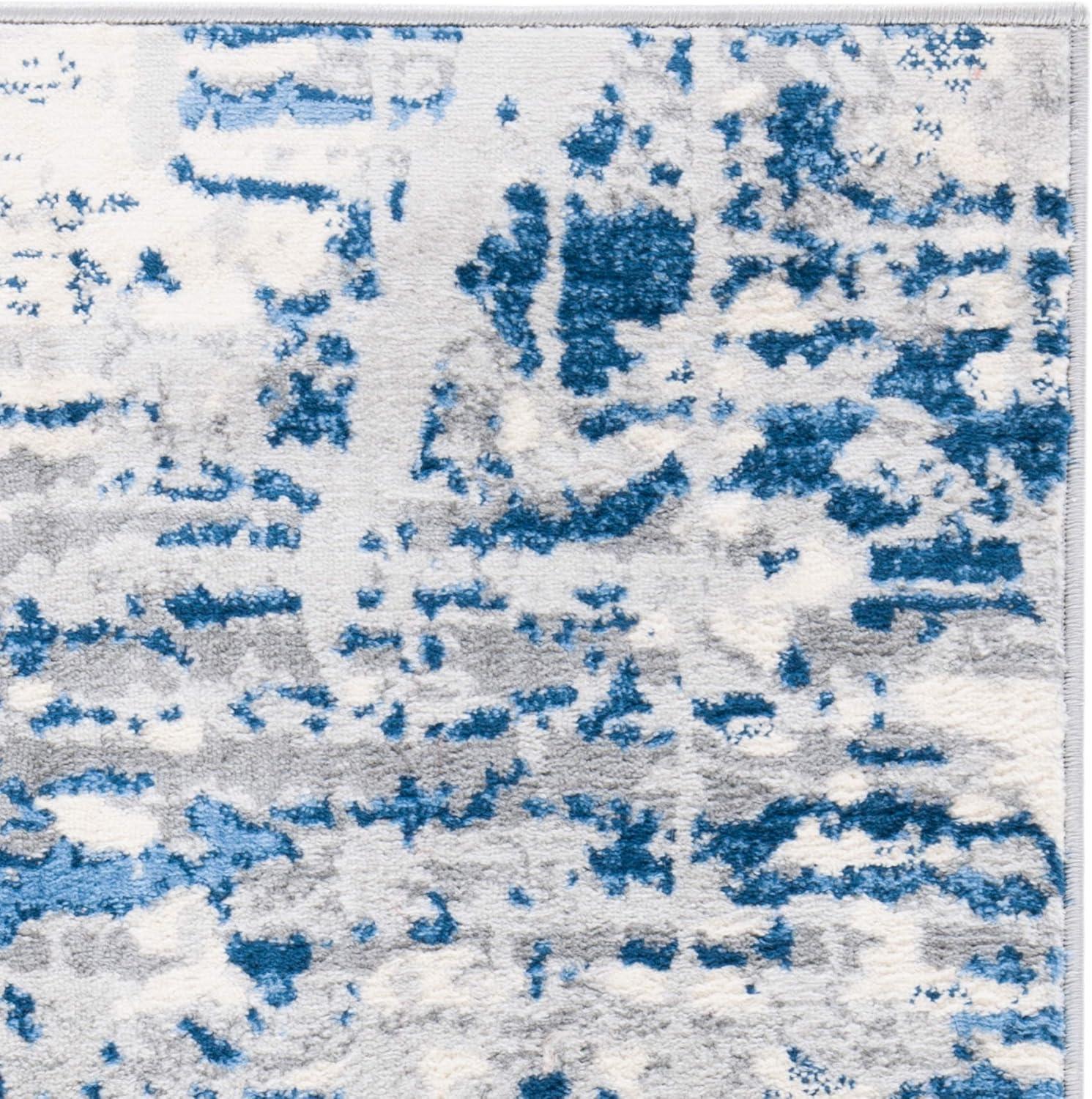 image:imageSAFAVIEH Area Rug 8x10 Jasper Collection Large Grey amp Blue Modern Abstract Design NonShedding amp Easy Cleaning Ideal for Living Room Bedroom Office Dining Space JSP107GIvoryBlue