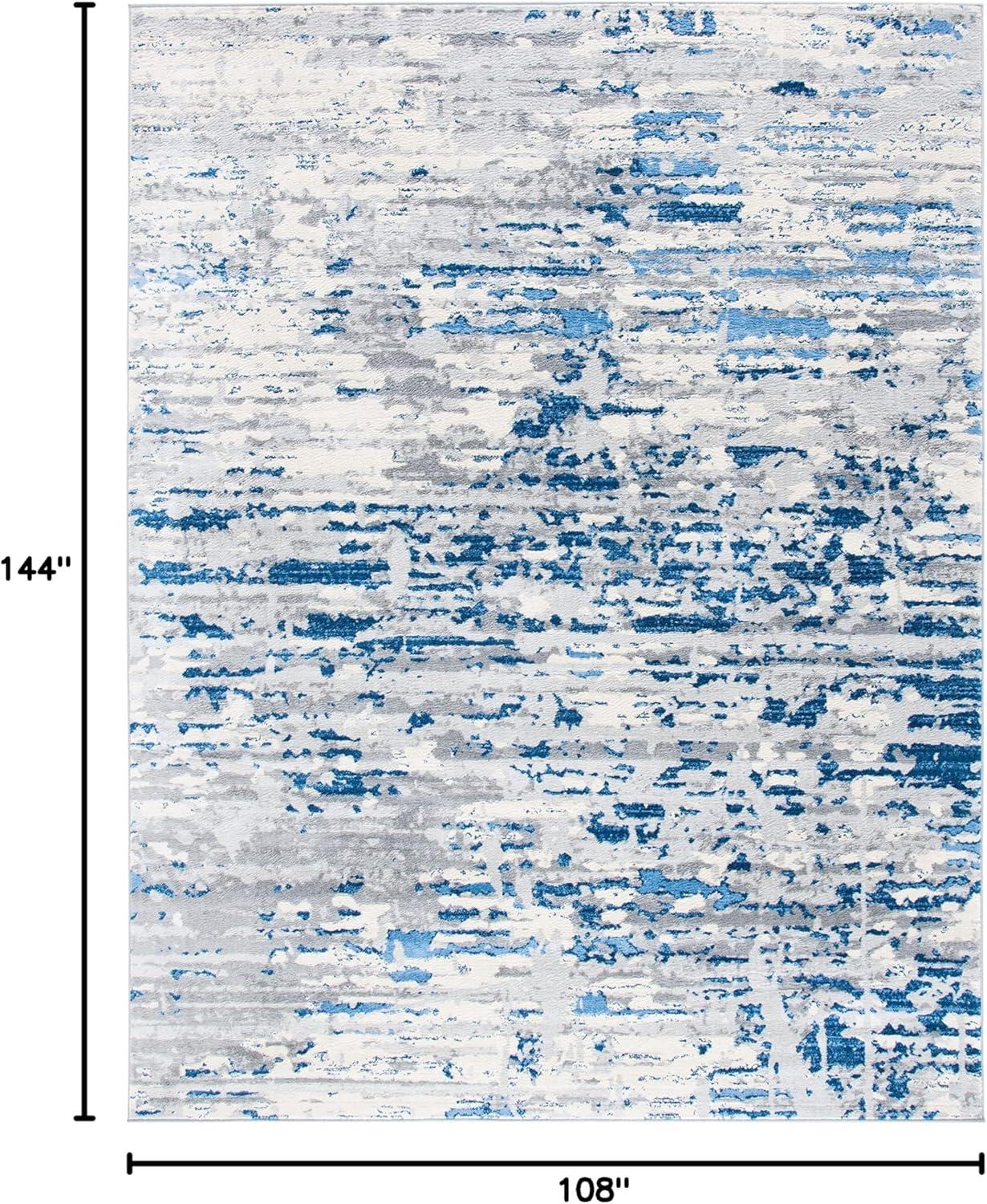 image:imageSAFAVIEH Area Rug 8x10 Jasper Collection Large Grey amp Blue Modern Abstract Design NonShedding amp Easy Cleaning Ideal for Living Room Bedroom Office Dining Space JSP107GIvoryBlue