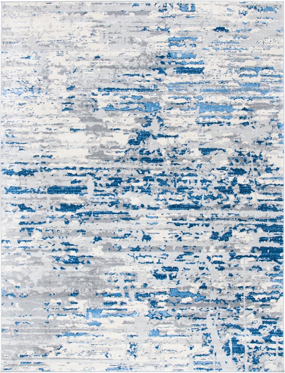 image:imageSAFAVIEH Area Rug 8x10 Jasper Collection Large Grey amp Blue Modern Abstract Design NonShedding amp Easy Cleaning Ideal for Living Room Bedroom Office Dining Space JSP107GIvoryBlue