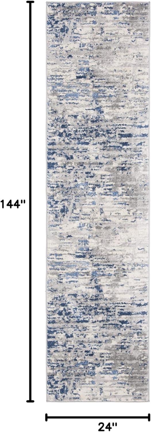 image:imageSAFAVIEH Area Rug 8x10 Jasper Collection Large Grey amp Blue Modern Abstract Design NonShedding amp Easy Cleaning Ideal for Living Room Bedroom Office Dining Space JSP107GIvoryBlue
