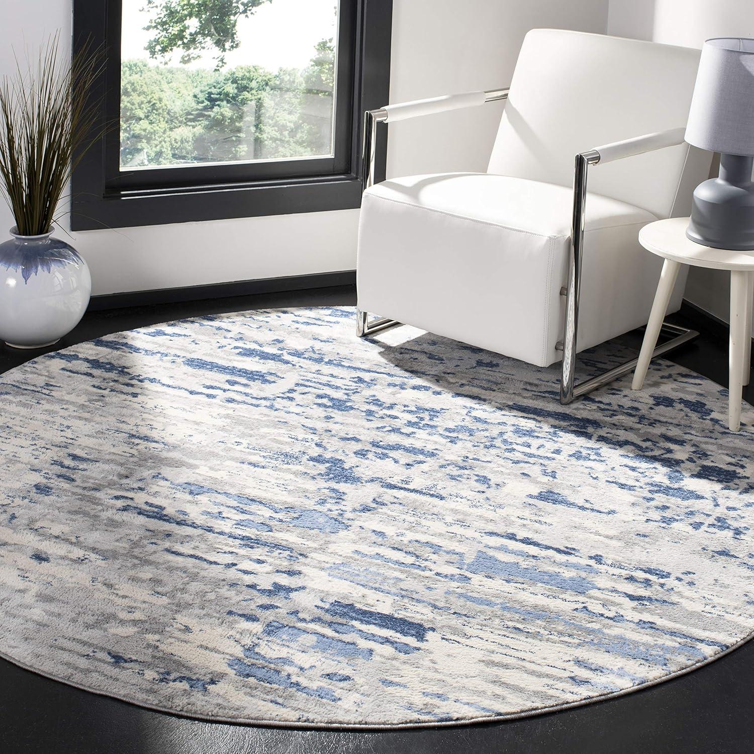 image:imageSAFAVIEH Area Rug 8x10 Jasper Collection Large Grey amp Blue Modern Abstract Design NonShedding amp Easy Cleaning Ideal for Living Room Bedroom Office Dining Space JSP107GIvoryBlue
