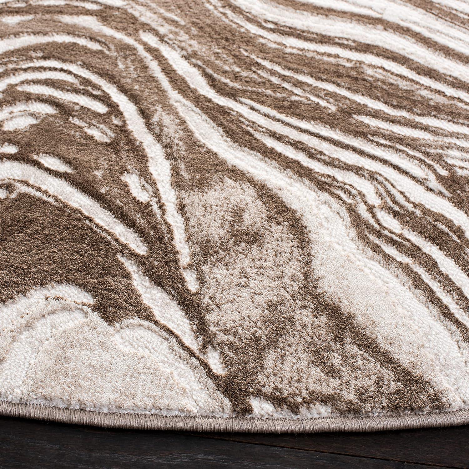 image:imageSAFAVIEH Area Rug 8x10 Meadow Collection Large Rust amp Ivory Modern Abstract Design NonShedding amp Easy Cleaning Ideal for Living Room Bedroom Office Dining Space MDW564PBeigeBrown