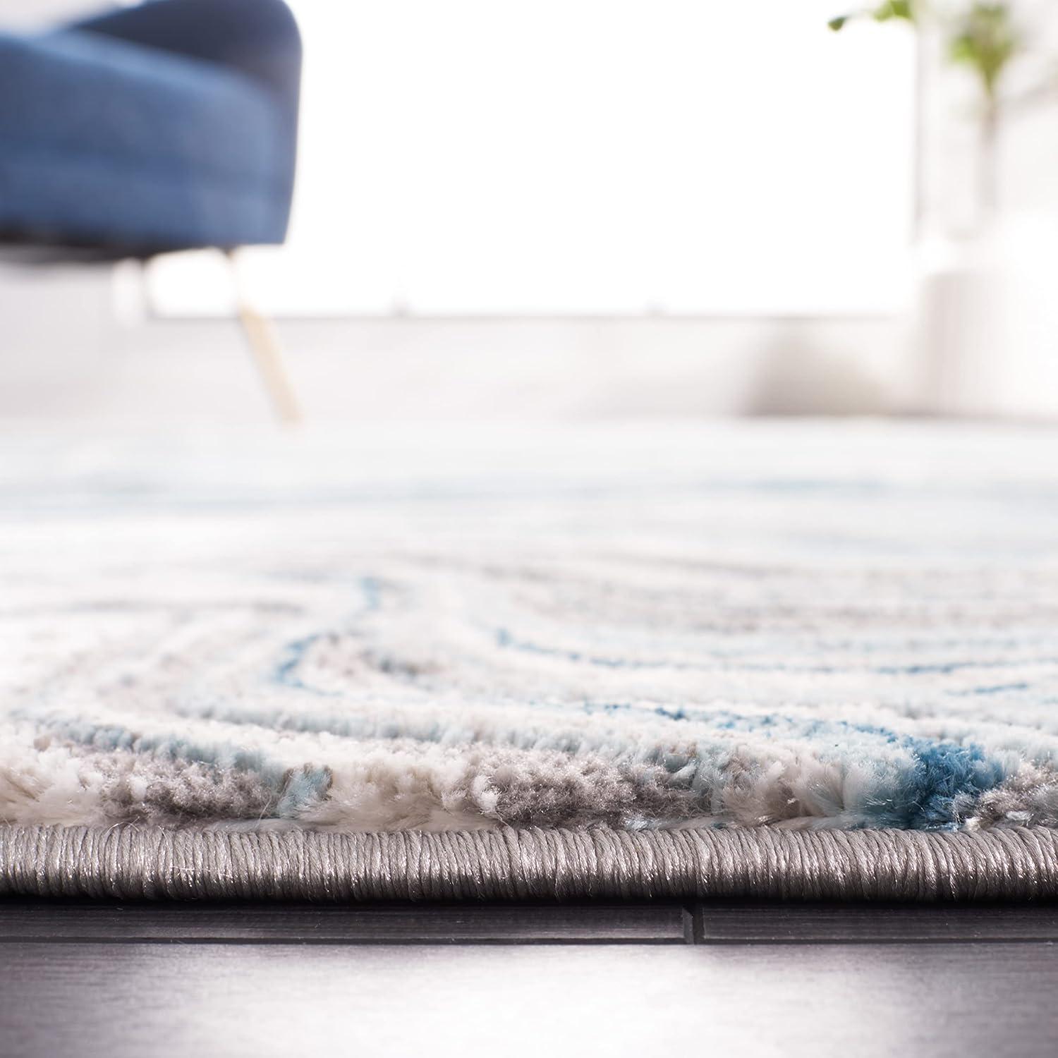image:imageSAFAVIEH Area Rug 8x10 Meadow Collection Large Rust amp Ivory Modern Abstract Design NonShedding amp Easy Cleaning Ideal for Living Room Bedroom Office Dining Space MDW564PBlueGrey