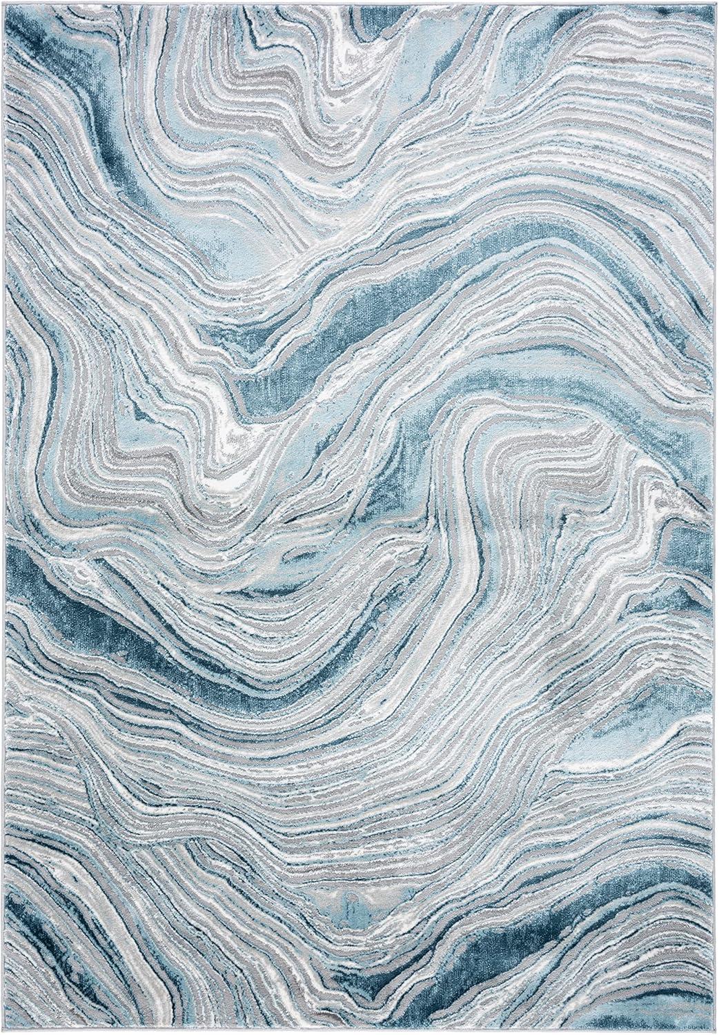 image:imageSAFAVIEH Area Rug 8x10 Meadow Collection Large Rust amp Ivory Modern Abstract Design NonShedding amp Easy Cleaning Ideal for Living Room Bedroom Office Dining Space MDW564PBlueGrey