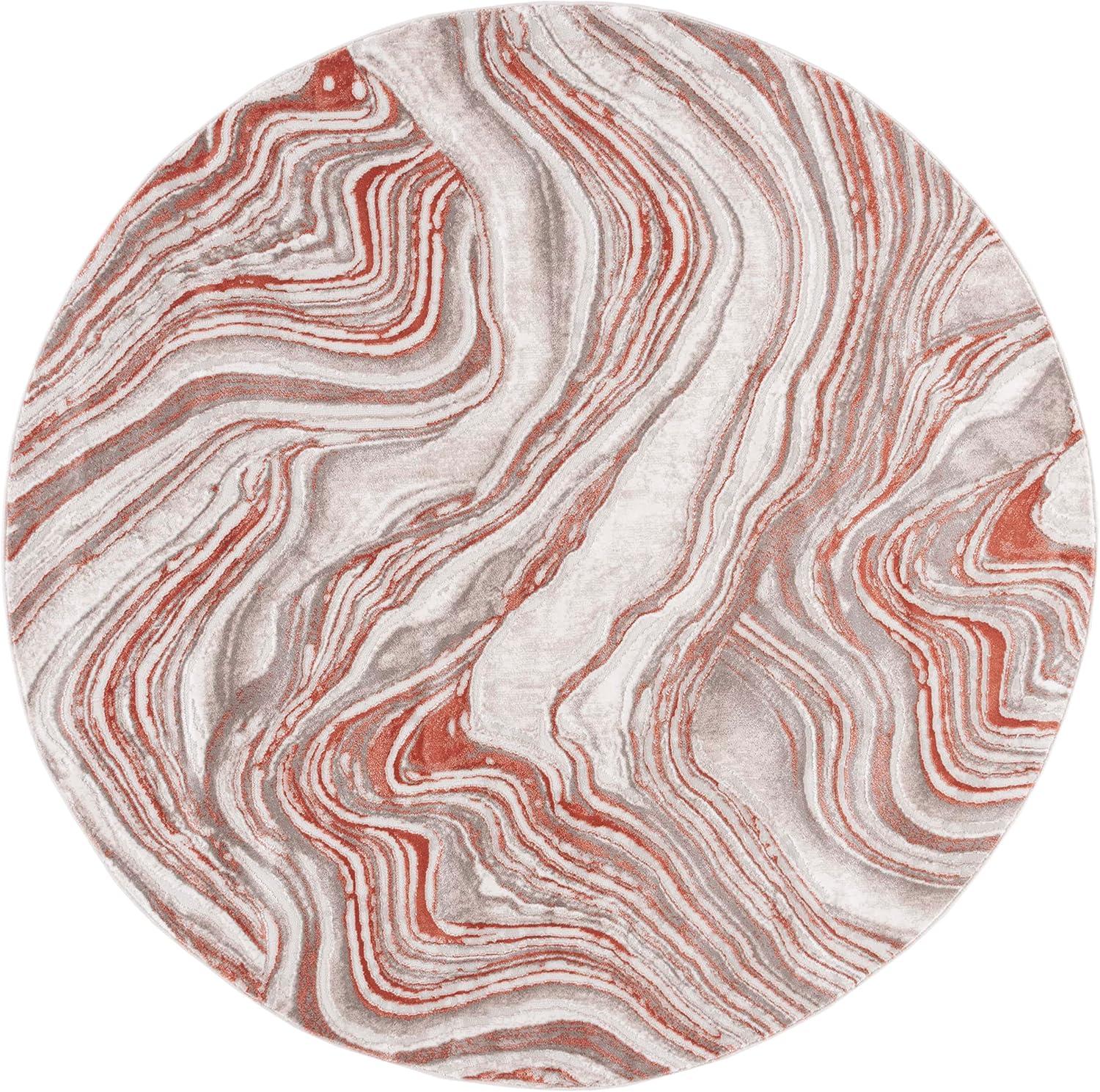 image:imageSAFAVIEH Area Rug 8x10 Meadow Collection Large Rust amp Ivory Modern Abstract Design NonShedding amp Easy Cleaning Ideal for Living Room Bedroom Office Dining Space MDW564PRustIvory