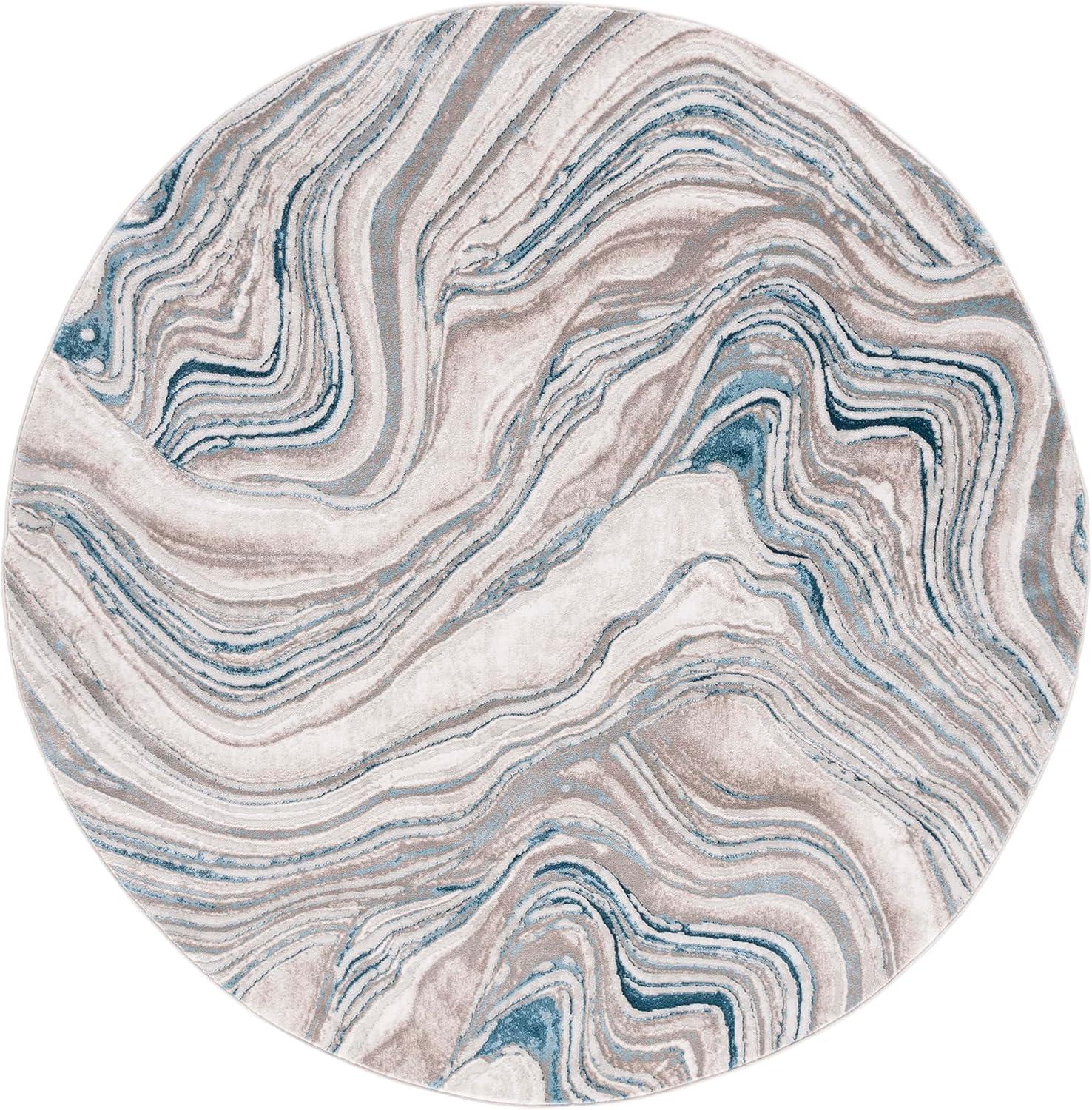 image:imageSAFAVIEH Area Rug 8x10 Meadow Collection Large Rust amp Ivory Modern Abstract Design NonShedding amp Easy Cleaning Ideal for Living Room Bedroom Office Dining Space MDW564PBeigeBlue