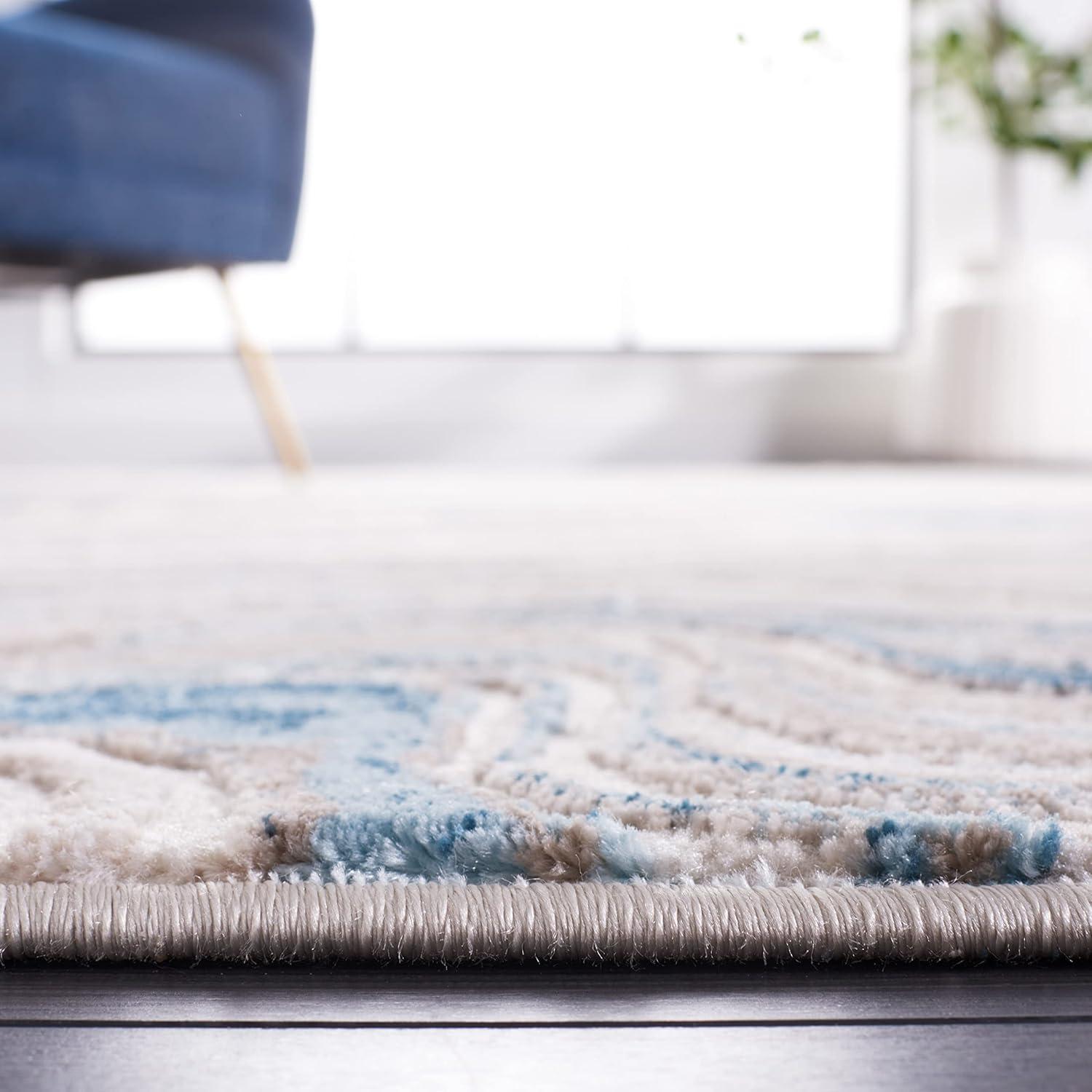 image:imageSAFAVIEH Area Rug 8x10 Meadow Collection Large Rust amp Ivory Modern Abstract Design NonShedding amp Easy Cleaning Ideal for Living Room Bedroom Office Dining Space MDW564PBeigeBlue