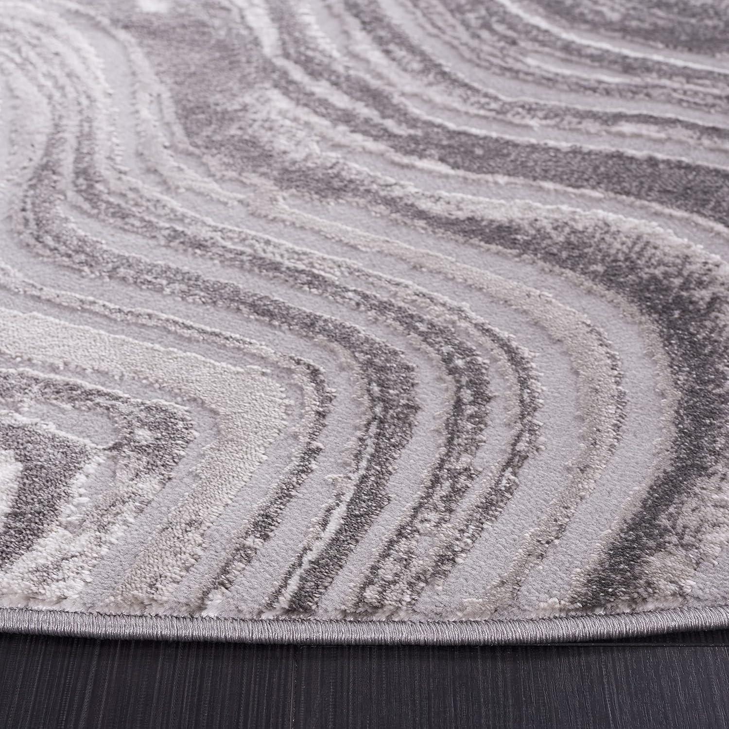image:imageSAFAVIEH Area Rug 8x10 Meadow Collection Large Rust amp Ivory Modern Abstract Design NonShedding amp Easy Cleaning Ideal for Living Room Bedroom Office Dining Space MDW564PGrey