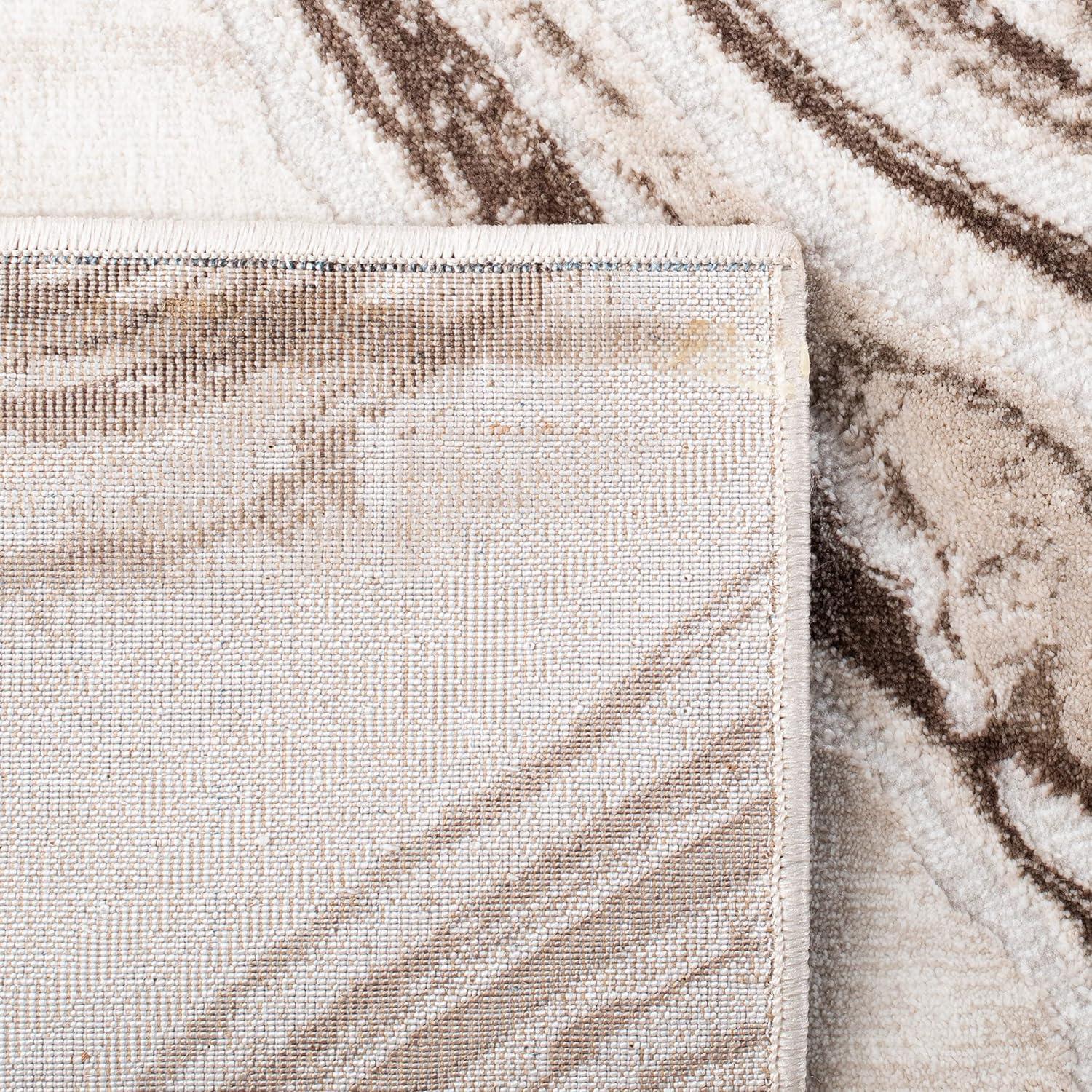 image:imageSAFAVIEH Area Rug 8x10 Meadow Collection Large Rust amp Ivory Modern Abstract Design NonShedding amp Easy Cleaning Ideal for Living Room Bedroom Office Dining Space MDW564PBeigeBrown