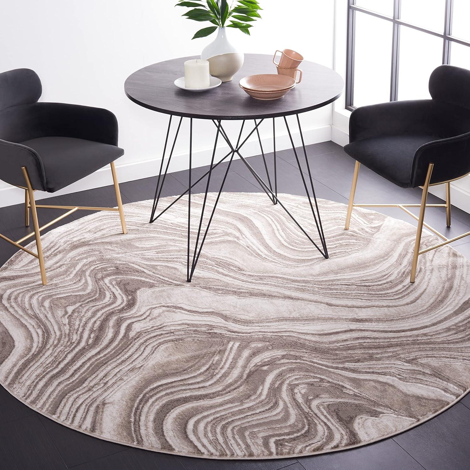 image:imageSAFAVIEH Area Rug 8x10 Meadow Collection Large Rust amp Ivory Modern Abstract Design NonShedding amp Easy Cleaning Ideal for Living Room Bedroom Office Dining Space MDW564PBeige