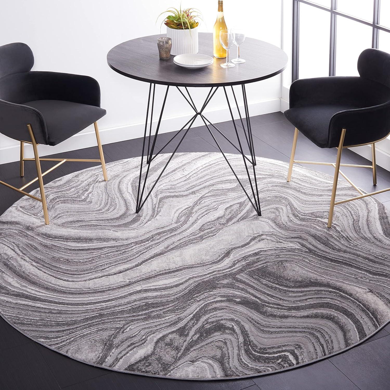 image:imageSAFAVIEH Area Rug 8x10 Meadow Collection Large Rust amp Ivory Modern Abstract Design NonShedding amp Easy Cleaning Ideal for Living Room Bedroom Office Dining Space MDW564PGrey
