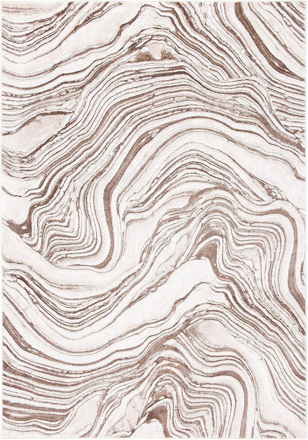 image:imageSAFAVIEH Area Rug 8x10 Meadow Collection Large Rust amp Ivory Modern Abstract Design NonShedding amp Easy Cleaning Ideal for Living Room Bedroom Office Dining Space MDW564PBeigeBrown