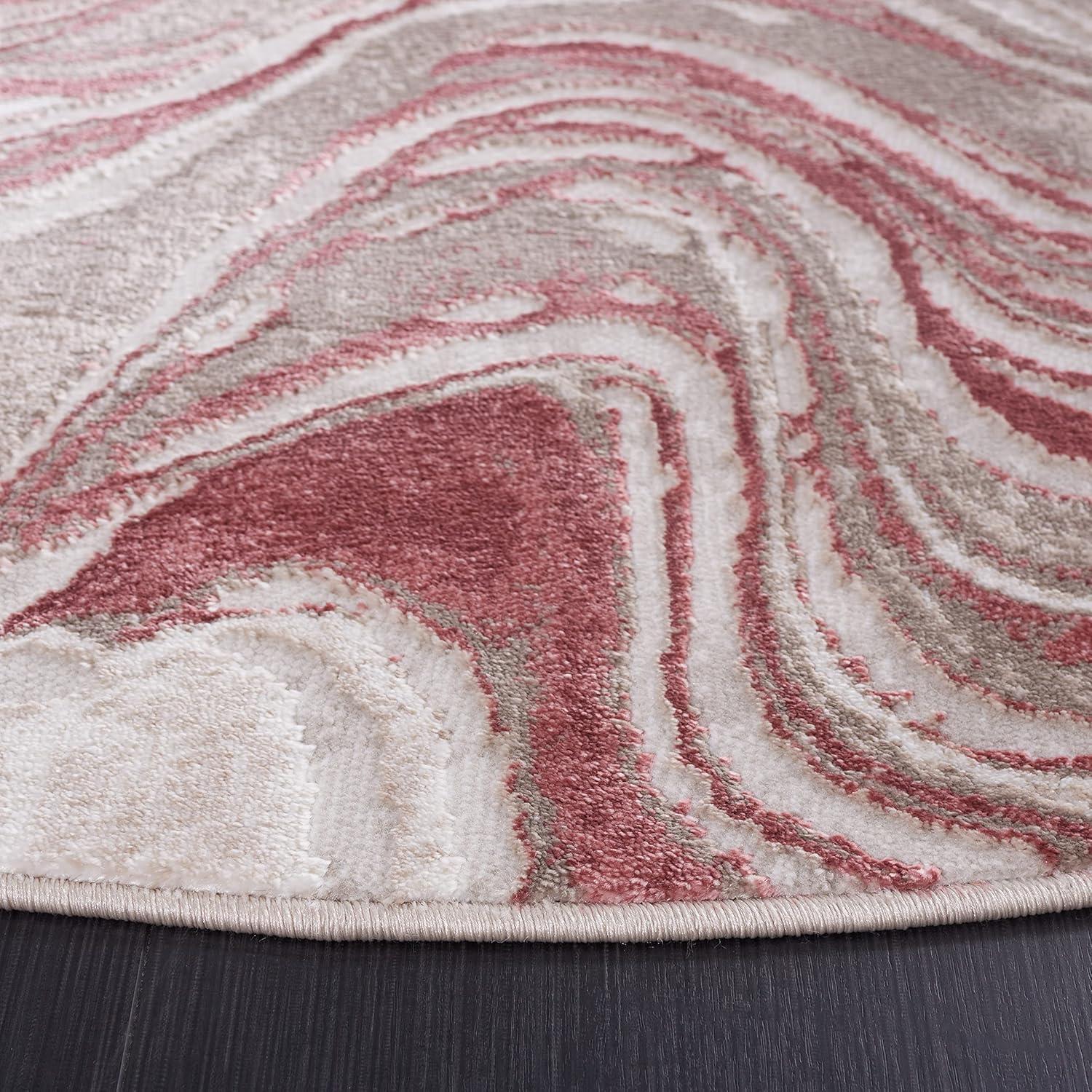 image:imageSAFAVIEH Area Rug 8x10 Meadow Collection Large Rust amp Ivory Modern Abstract Design NonShedding amp Easy Cleaning Ideal for Living Room Bedroom Office Dining Space MDW564PPinkBeige