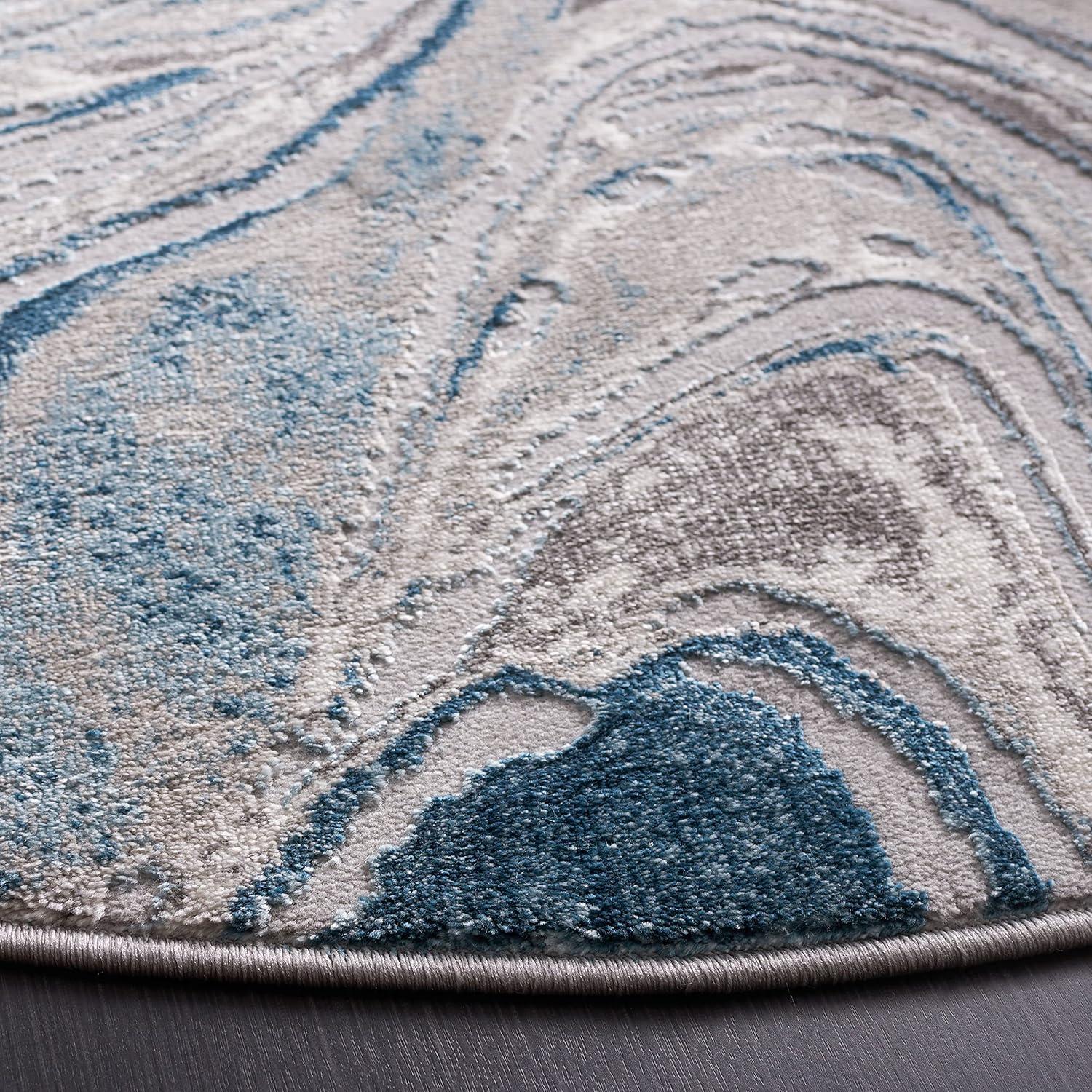 image:imageSAFAVIEH Area Rug 8x10 Meadow Collection Large Rust amp Ivory Modern Abstract Design NonShedding amp Easy Cleaning Ideal for Living Room Bedroom Office Dining Space MDW564PBlueGrey