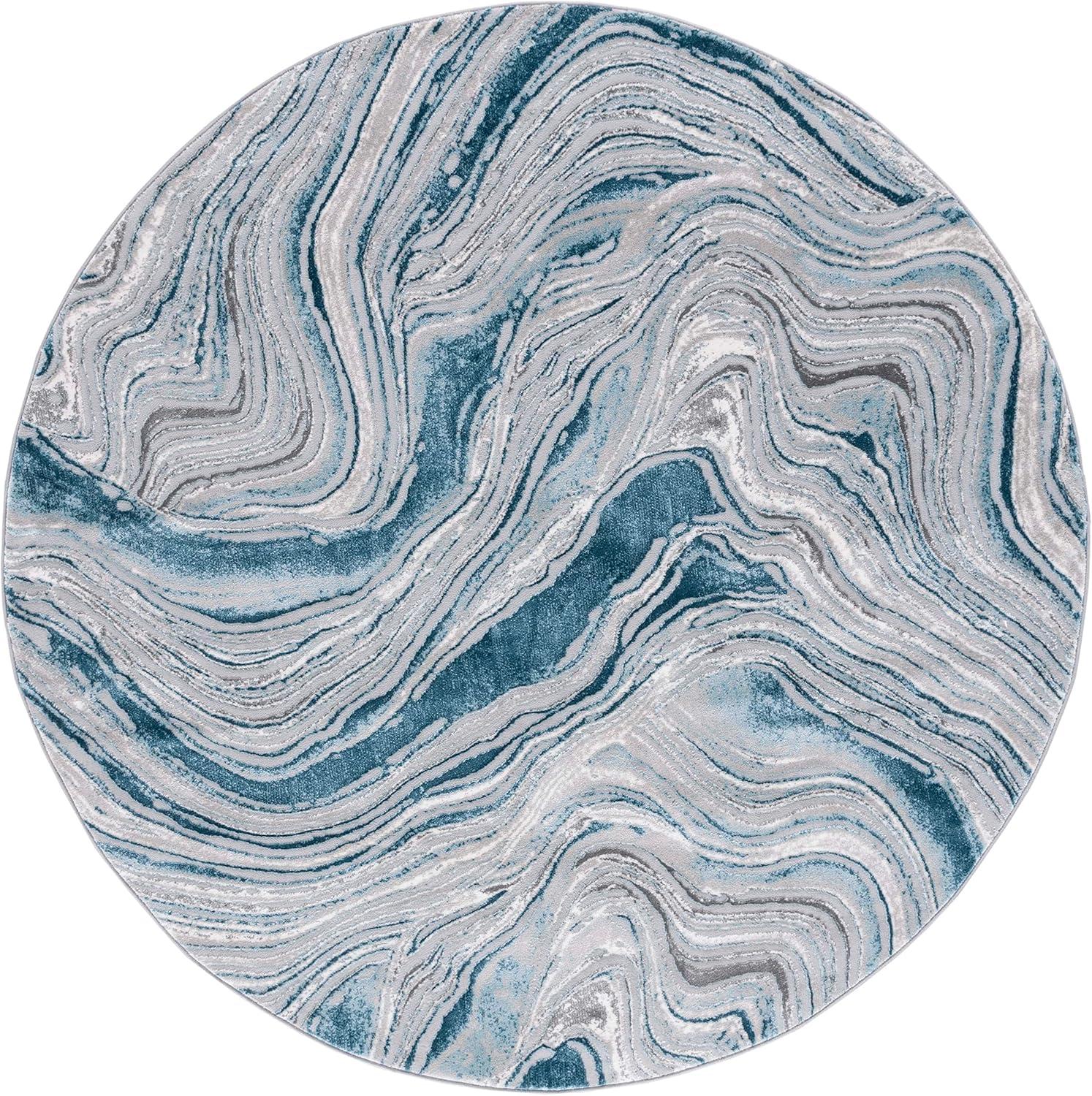 image:imageSAFAVIEH Area Rug 8x10 Meadow Collection Large Rust amp Ivory Modern Abstract Design NonShedding amp Easy Cleaning Ideal for Living Room Bedroom Office Dining Space MDW564PBlueGrey