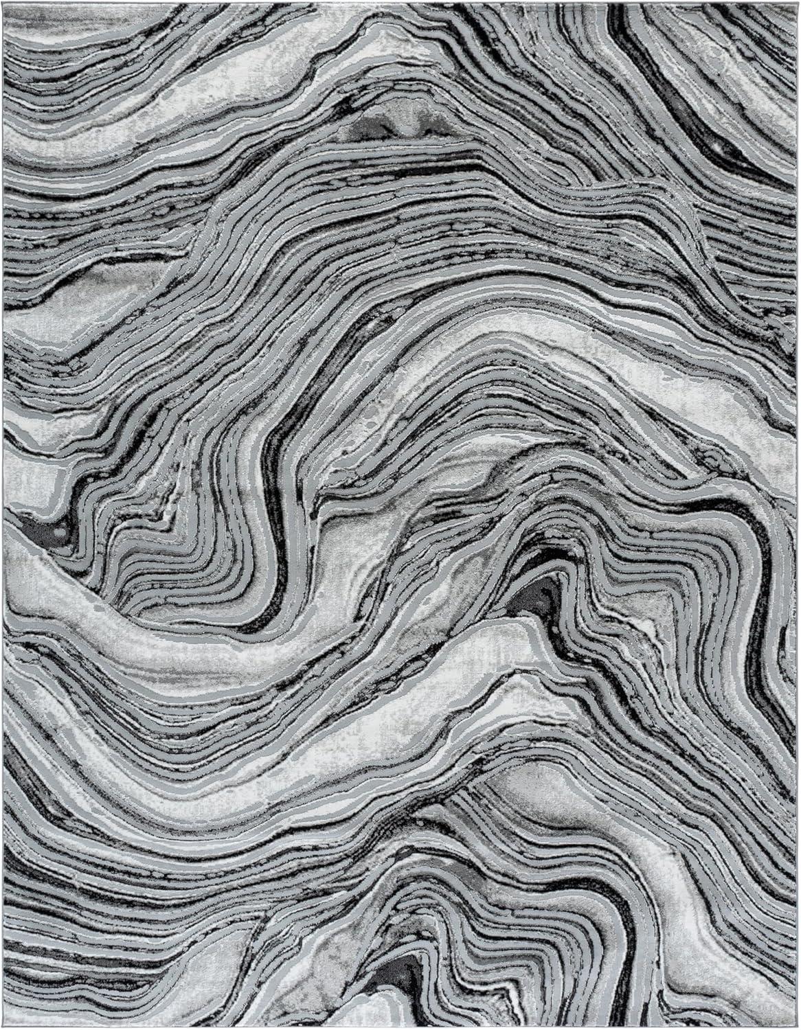 image:imageSAFAVIEH Area Rug 8x10 Meadow Collection Large Rust amp Ivory Modern Abstract Design NonShedding amp Easy Cleaning Ideal for Living Room Bedroom Office Dining Space MDW564PBlackGrey