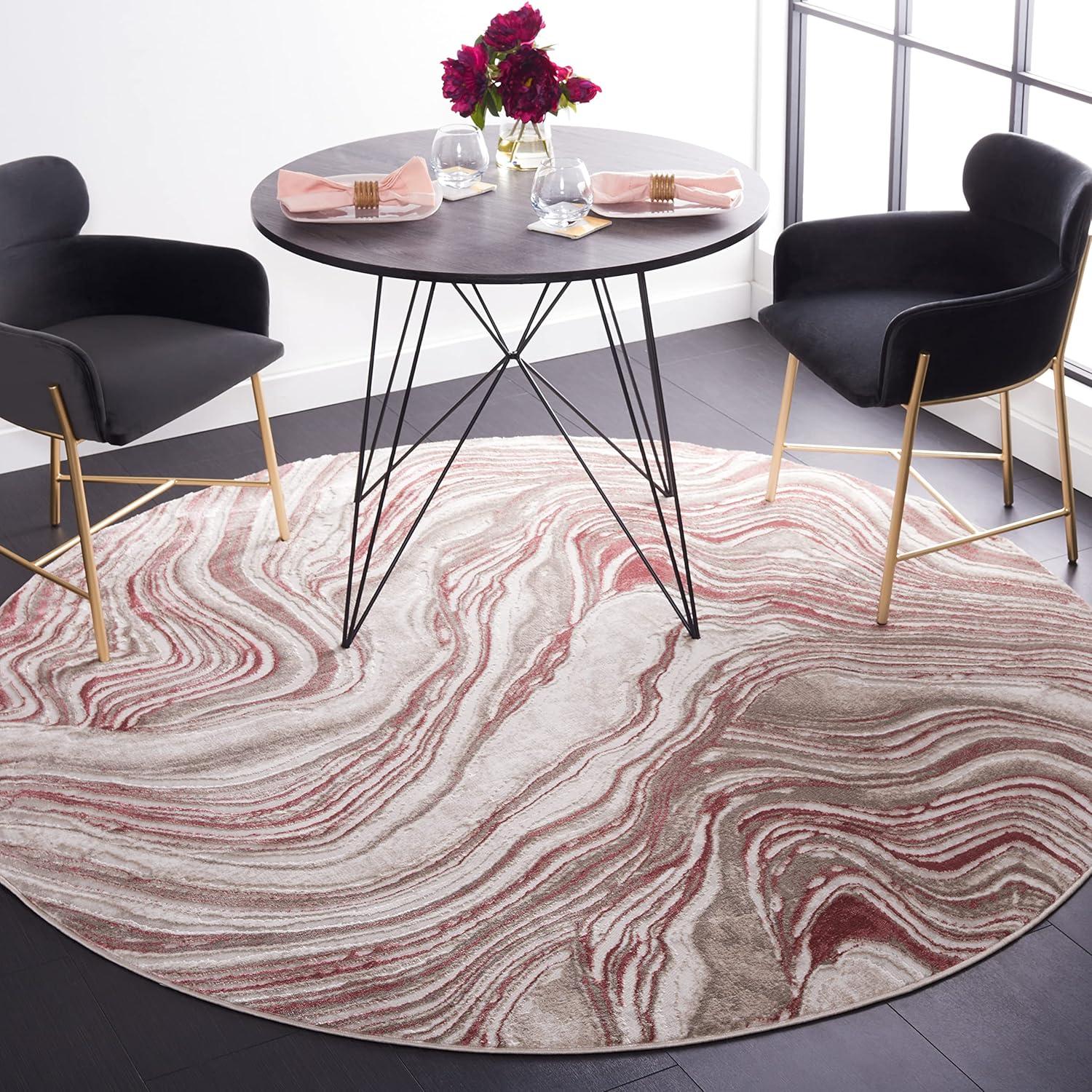 image:imageSAFAVIEH Area Rug 8x10 Meadow Collection Large Rust amp Ivory Modern Abstract Design NonShedding amp Easy Cleaning Ideal for Living Room Bedroom Office Dining Space MDW564PPinkBeige