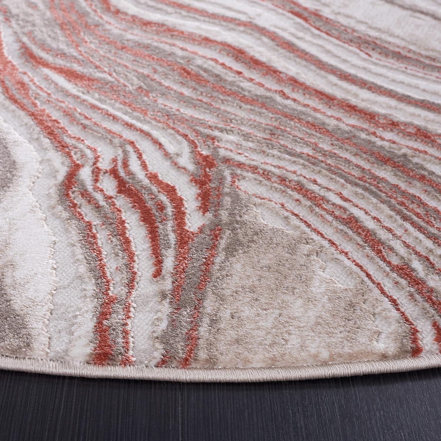 image:imageSAFAVIEH Area Rug 8x10 Meadow Collection Large Rust amp Ivory Modern Abstract Design NonShedding amp Easy Cleaning Ideal for Living Room Bedroom Office Dining Space MDW564PRustIvory