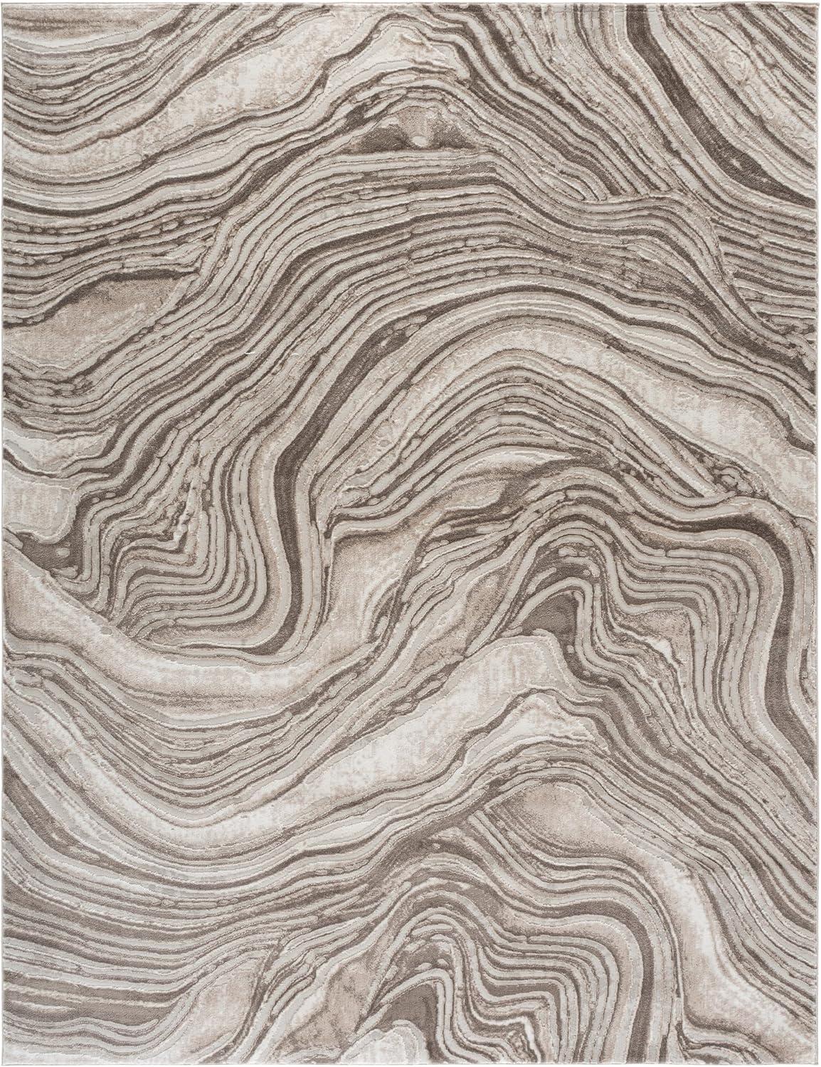 image:imageSAFAVIEH Area Rug 8x10 Meadow Collection Large Rust amp Ivory Modern Abstract Design NonShedding amp Easy Cleaning Ideal for Living Room Bedroom Office Dining Space MDW564PBeige