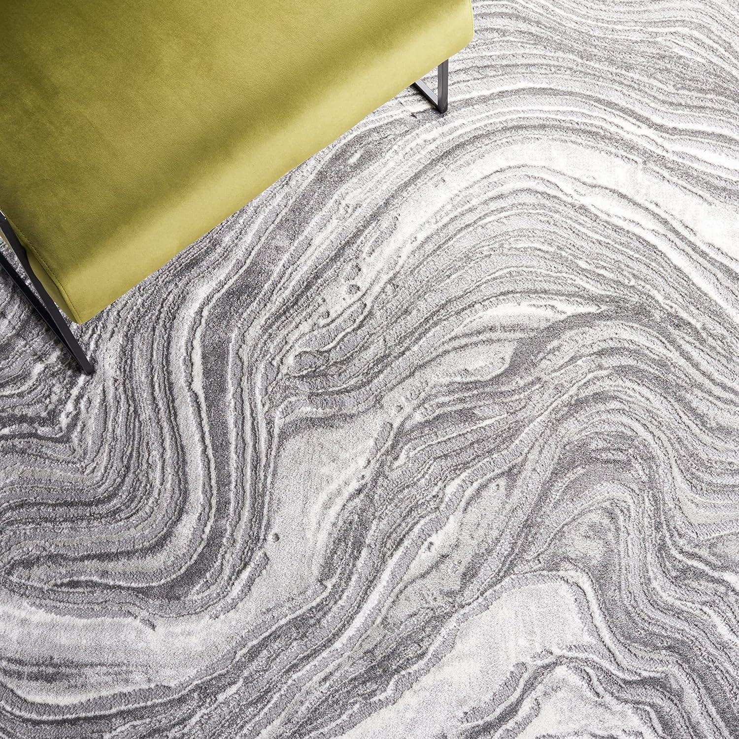 image:imageSAFAVIEH Area Rug 8x10 Meadow Collection Large Rust amp Ivory Modern Abstract Design NonShedding amp Easy Cleaning Ideal for Living Room Bedroom Office Dining Space MDW564PGrey