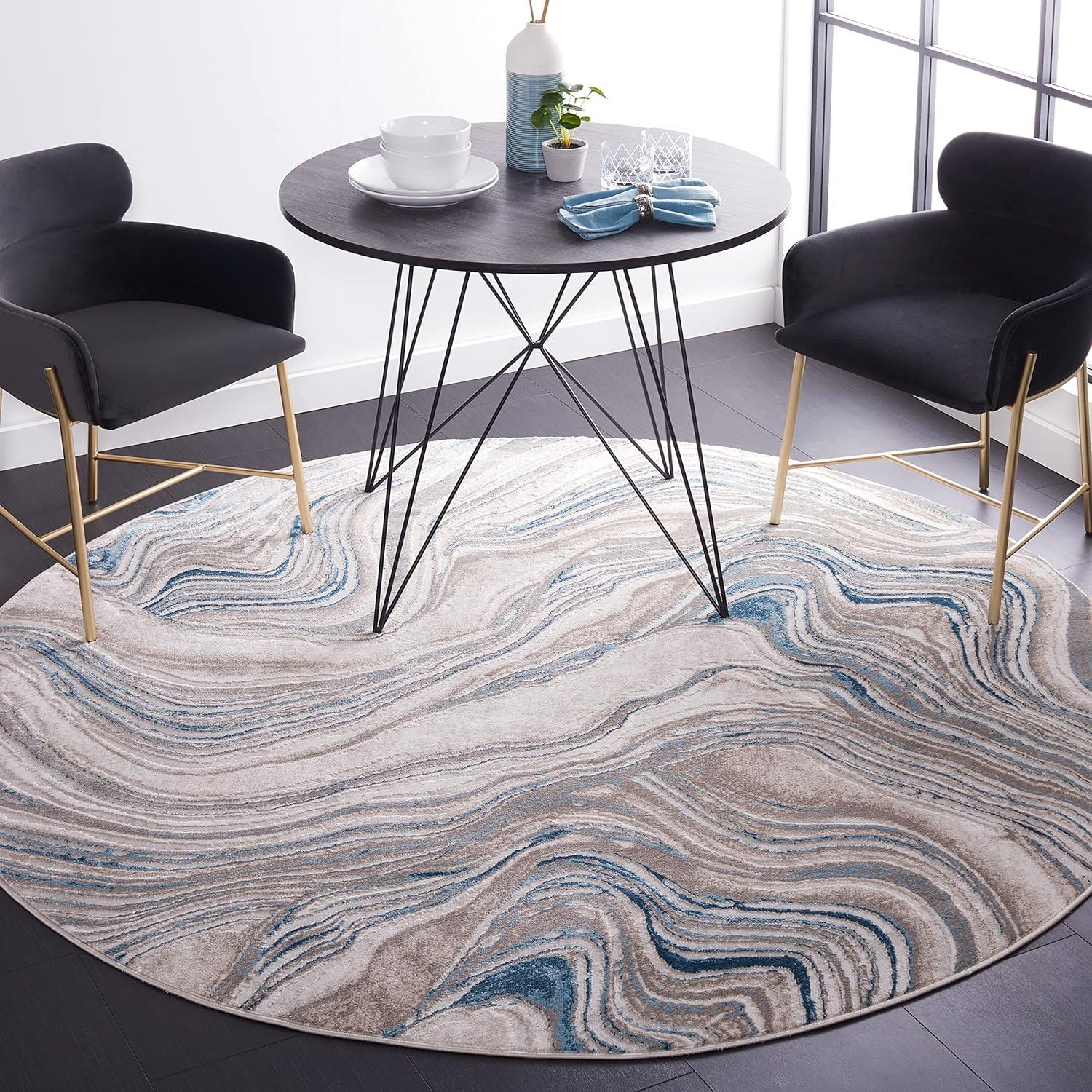 image:imageSAFAVIEH Area Rug 8x10 Meadow Collection Large Rust amp Ivory Modern Abstract Design NonShedding amp Easy Cleaning Ideal for Living Room Bedroom Office Dining Space MDW564PBeigeBlue