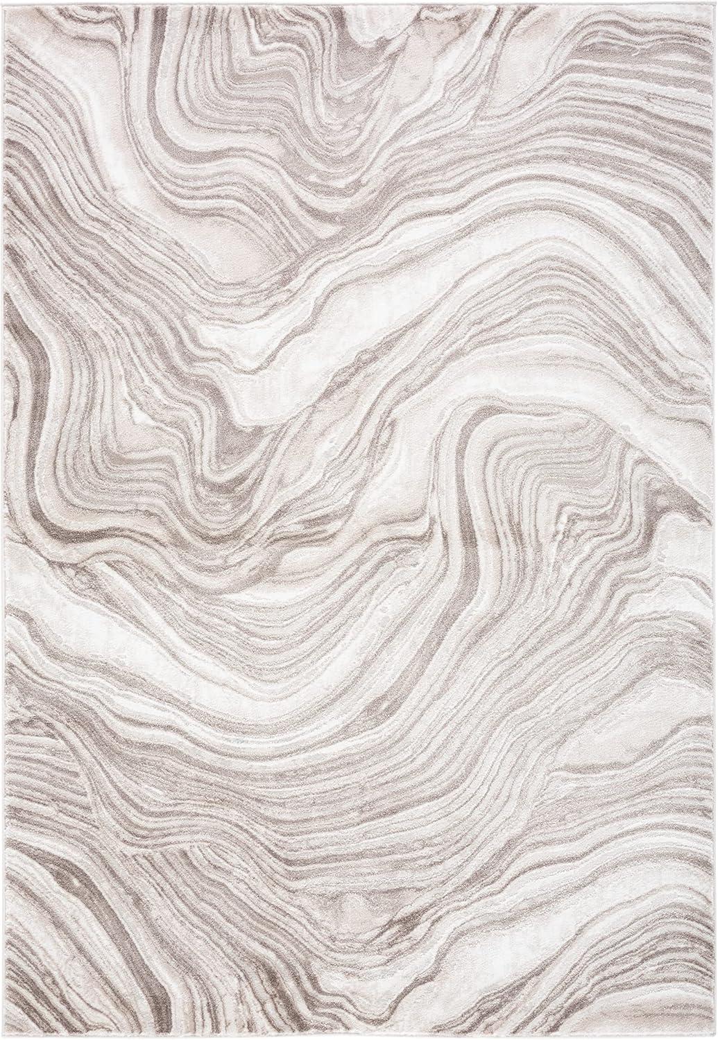 image:imageSAFAVIEH Area Rug 8x10 Meadow Collection Large Rust amp Ivory Modern Abstract Design NonShedding amp Easy Cleaning Ideal for Living Room Bedroom Office Dining Space MDW564PBeige