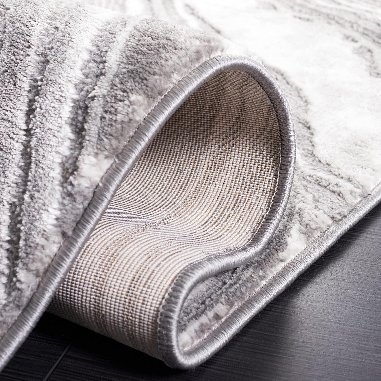image:imageSAFAVIEH Area Rug 8x10 Meadow Collection Large Rust amp Ivory Modern Abstract Design NonShedding amp Easy Cleaning Ideal for Living Room Bedroom Office Dining Space MDW564PGrey