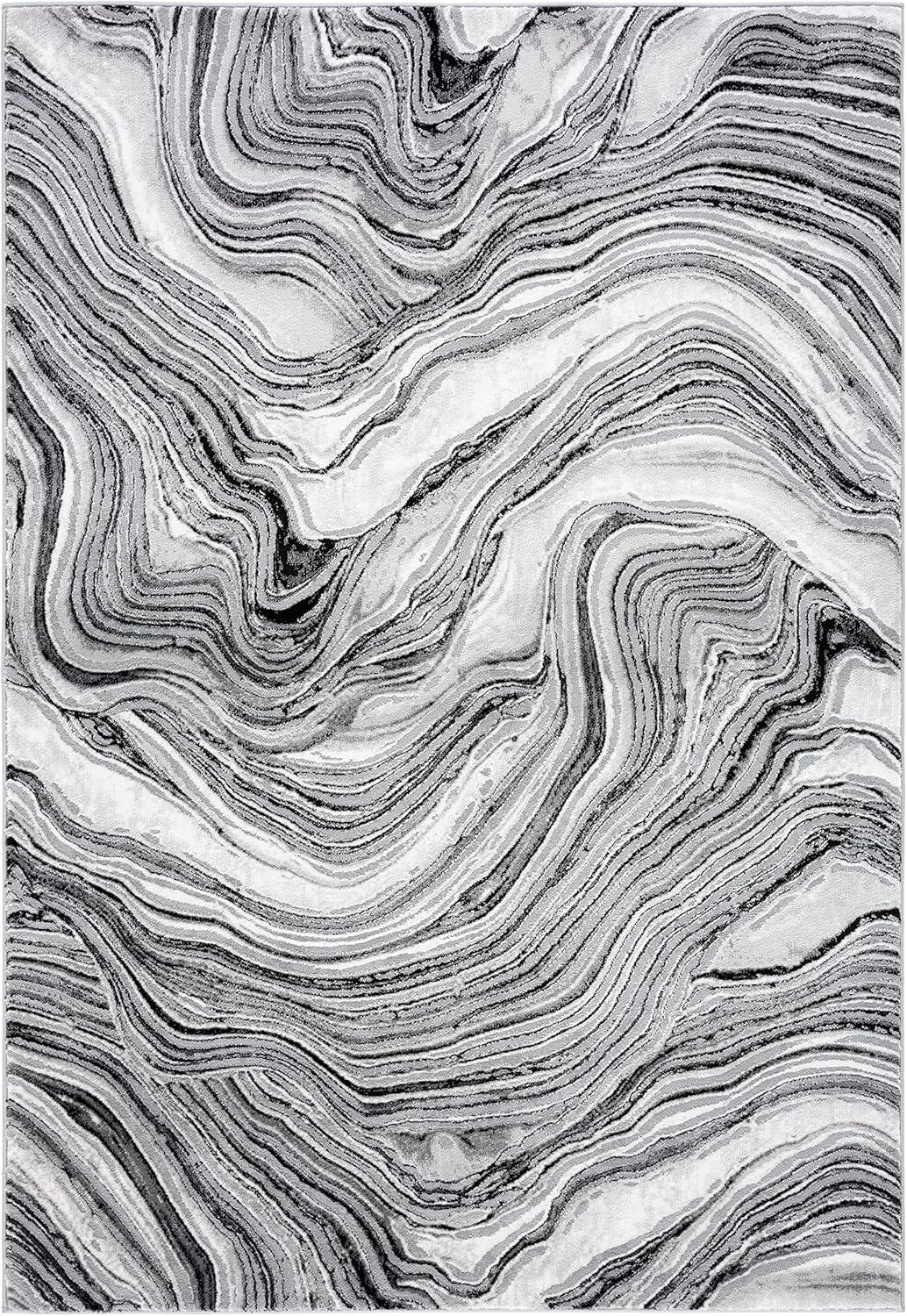 image:imageSAFAVIEH Area Rug 8x10 Meadow Collection Large Rust amp Ivory Modern Abstract Design NonShedding amp Easy Cleaning Ideal for Living Room Bedroom Office Dining Space MDW564PBlackGrey