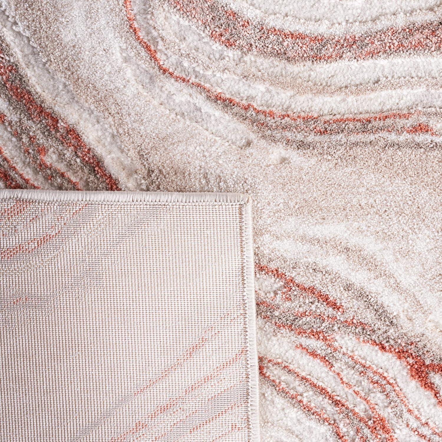 image:imageSAFAVIEH Area Rug 8x10 Meadow Collection Large Rust amp Ivory Modern Abstract Design NonShedding amp Easy Cleaning Ideal for Living Room Bedroom Office Dining Space MDW564PRustIvory
