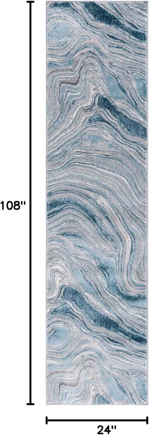 image:imageSAFAVIEH Area Rug 8x10 Meadow Collection Large Rust amp Ivory Modern Abstract Design NonShedding amp Easy Cleaning Ideal for Living Room Bedroom Office Dining Space MDW564PBlueGrey