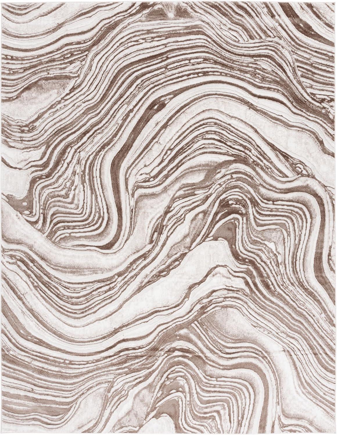 image:imageSAFAVIEH Area Rug 8x10 Meadow Collection Large Rust amp Ivory Modern Abstract Design NonShedding amp Easy Cleaning Ideal for Living Room Bedroom Office Dining Space MDW564PBeigeBrown