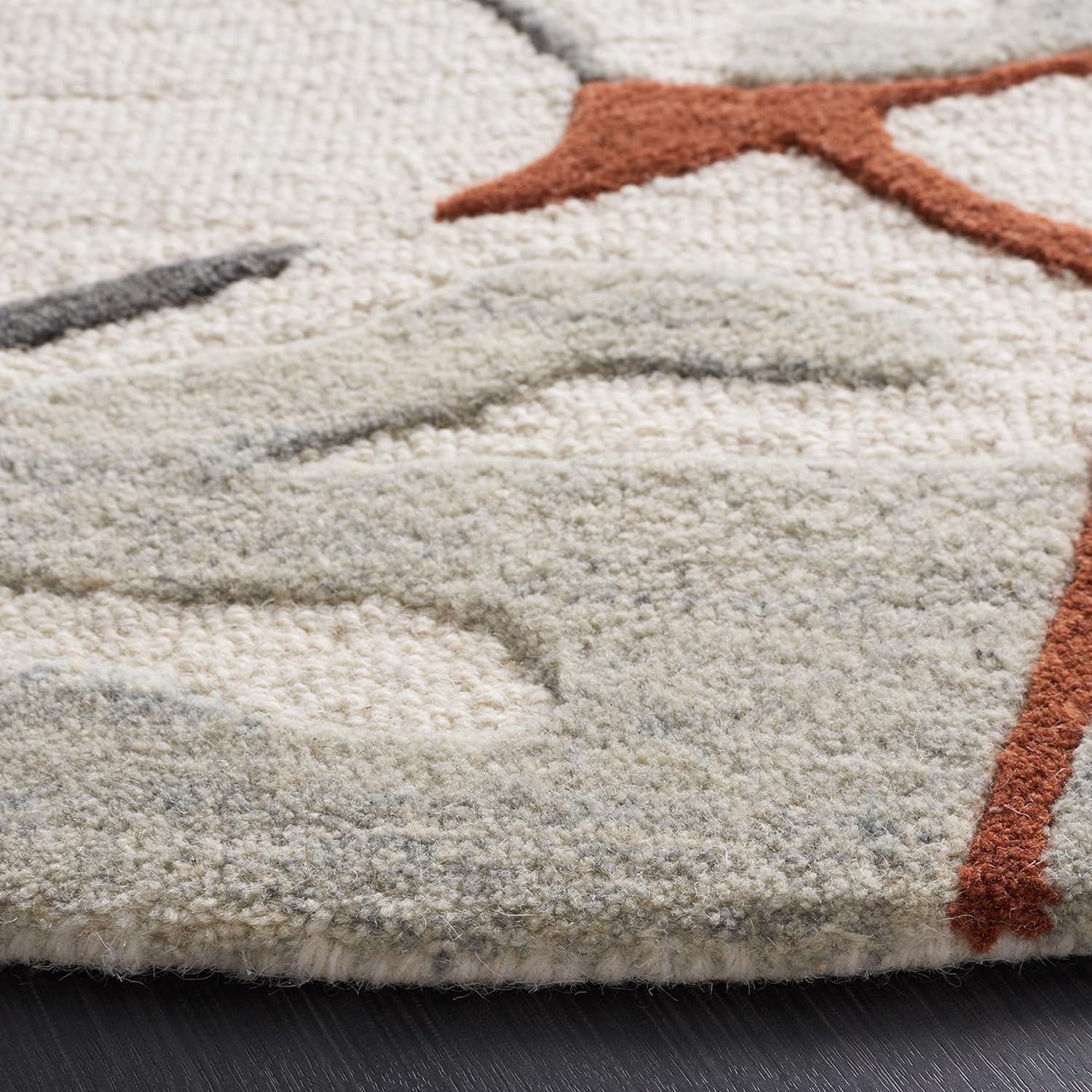 image:imageSAFAVIEH Area Rug 8x10 Metro Collection Large Ivory amp Grey Handmade Wool Ideal for Living Room Bedroom Office Dining Space MET884FIvoryGrey
