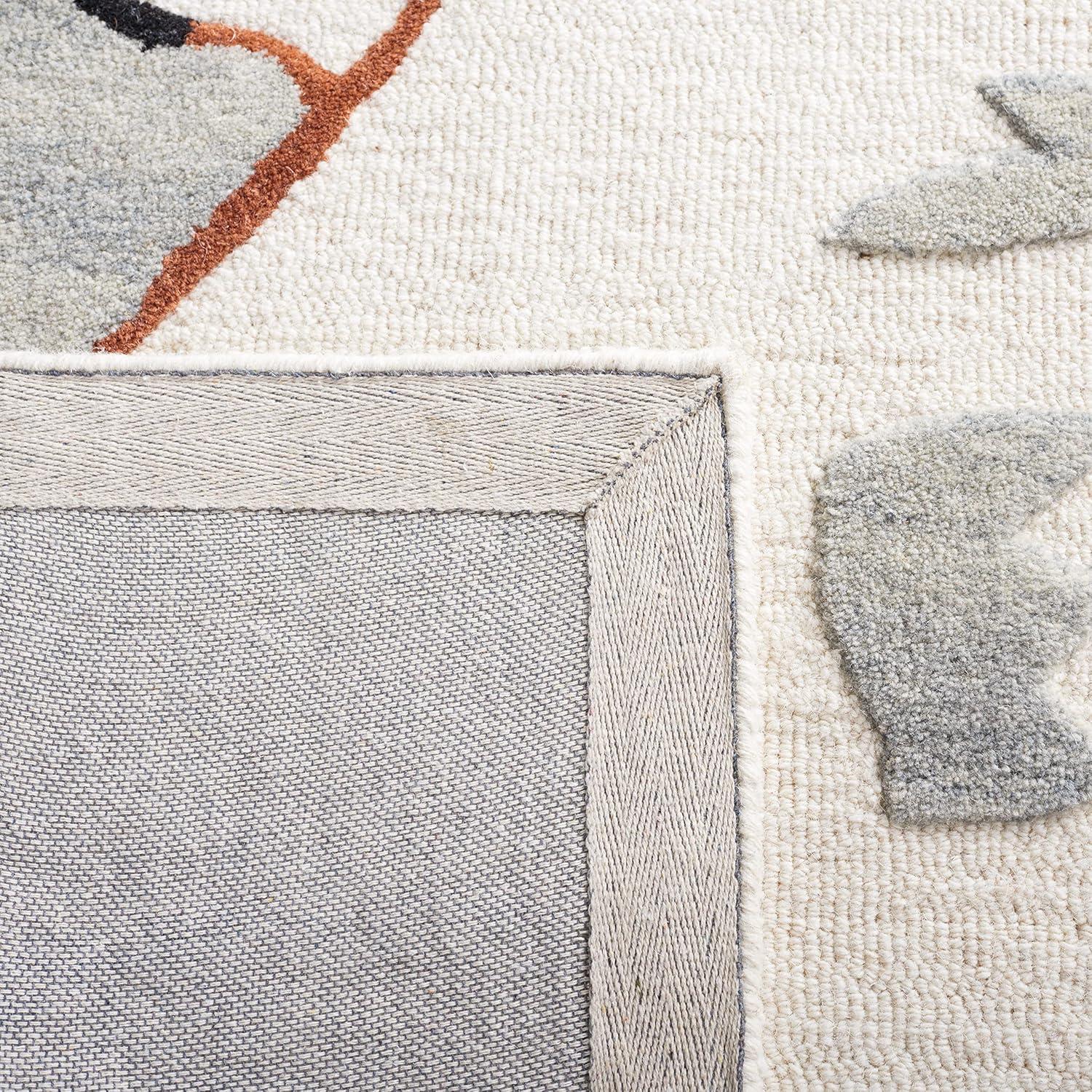 image:imageSAFAVIEH Area Rug 8x10 Metro Collection Large Ivory amp Grey Handmade Wool Ideal for Living Room Bedroom Office Dining Space MET884FIvoryGrey