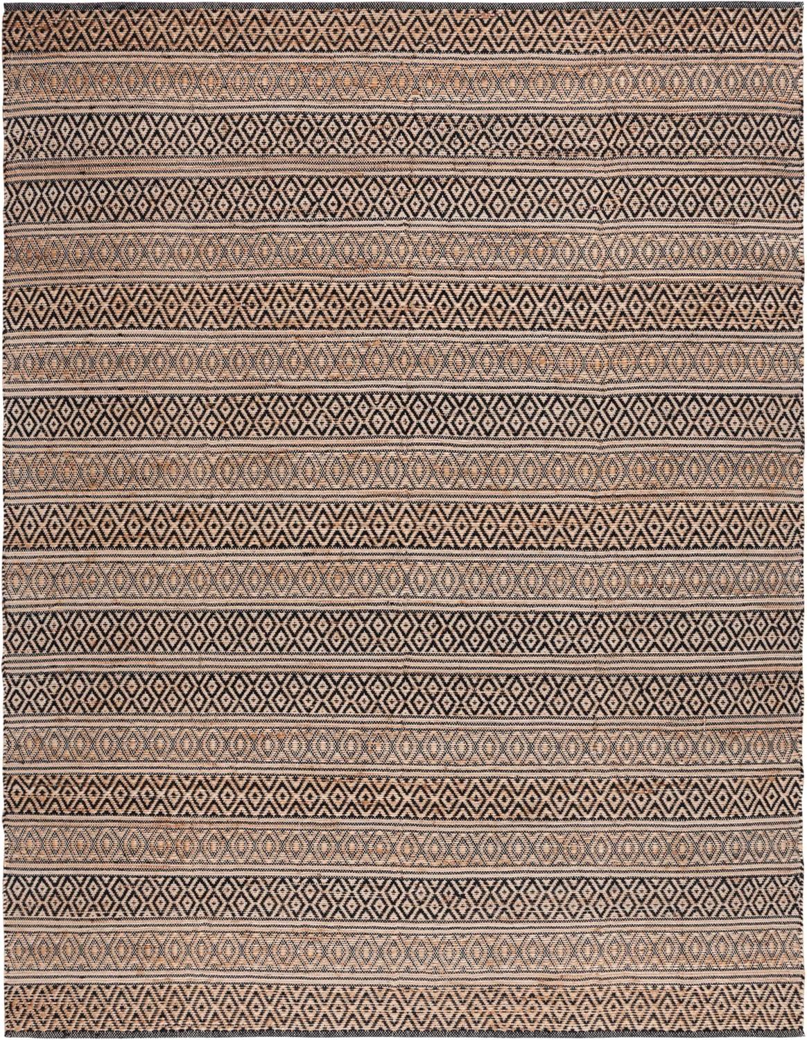image:imageSAFAVIEH Area Rug 8x10 Natural Fiber Collection Large Black amp Natural Handmade Flat Weave Jute Farmhouse Geometric Design Ideal for Living Room Bedroom Dining Space NF379ZBlackNatural