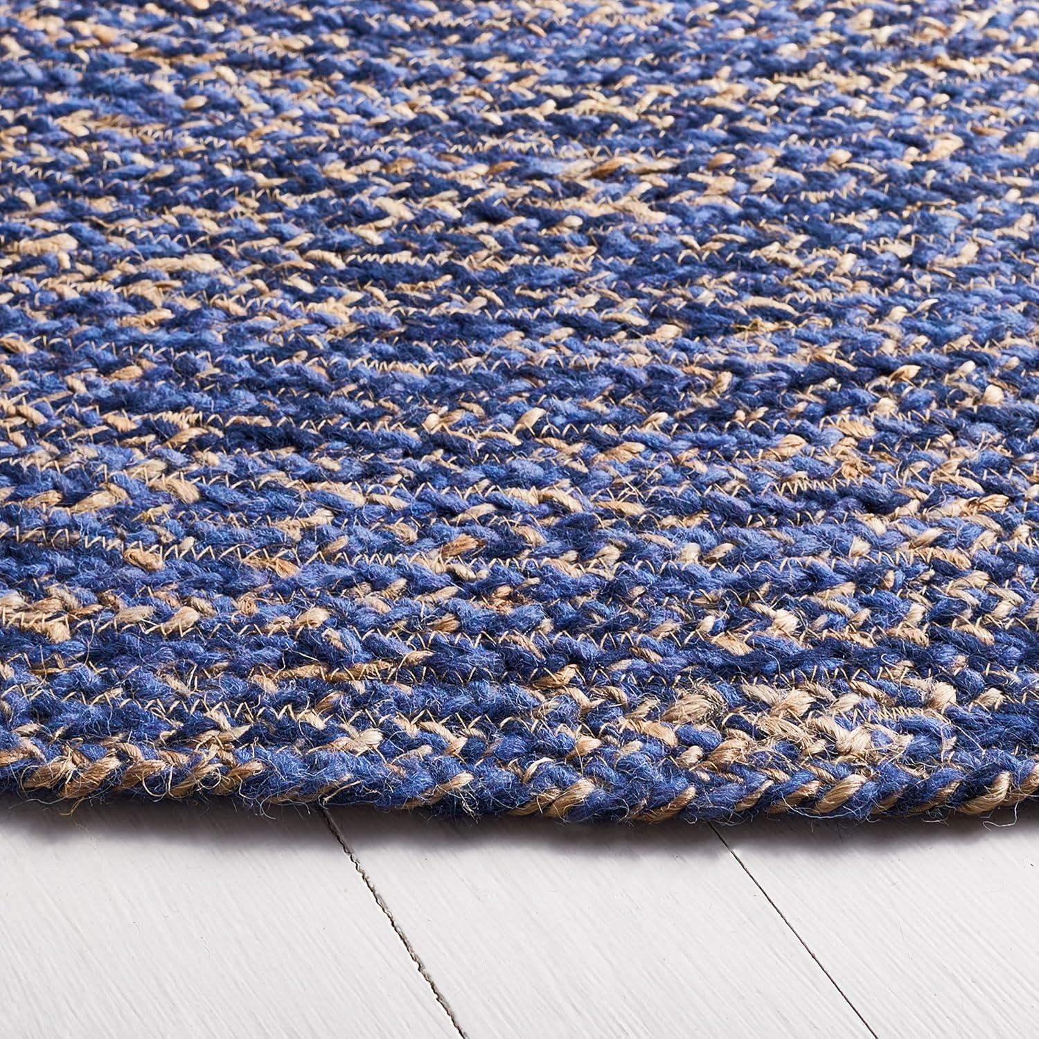 image:imageSAFAVIEH Area Rug 8x10 Natural Fiber Collection Large Black amp Natural Handmade Wool amp Jute Ideal for Living Room Bedroom Dining Space NFB950ZBlueNatural