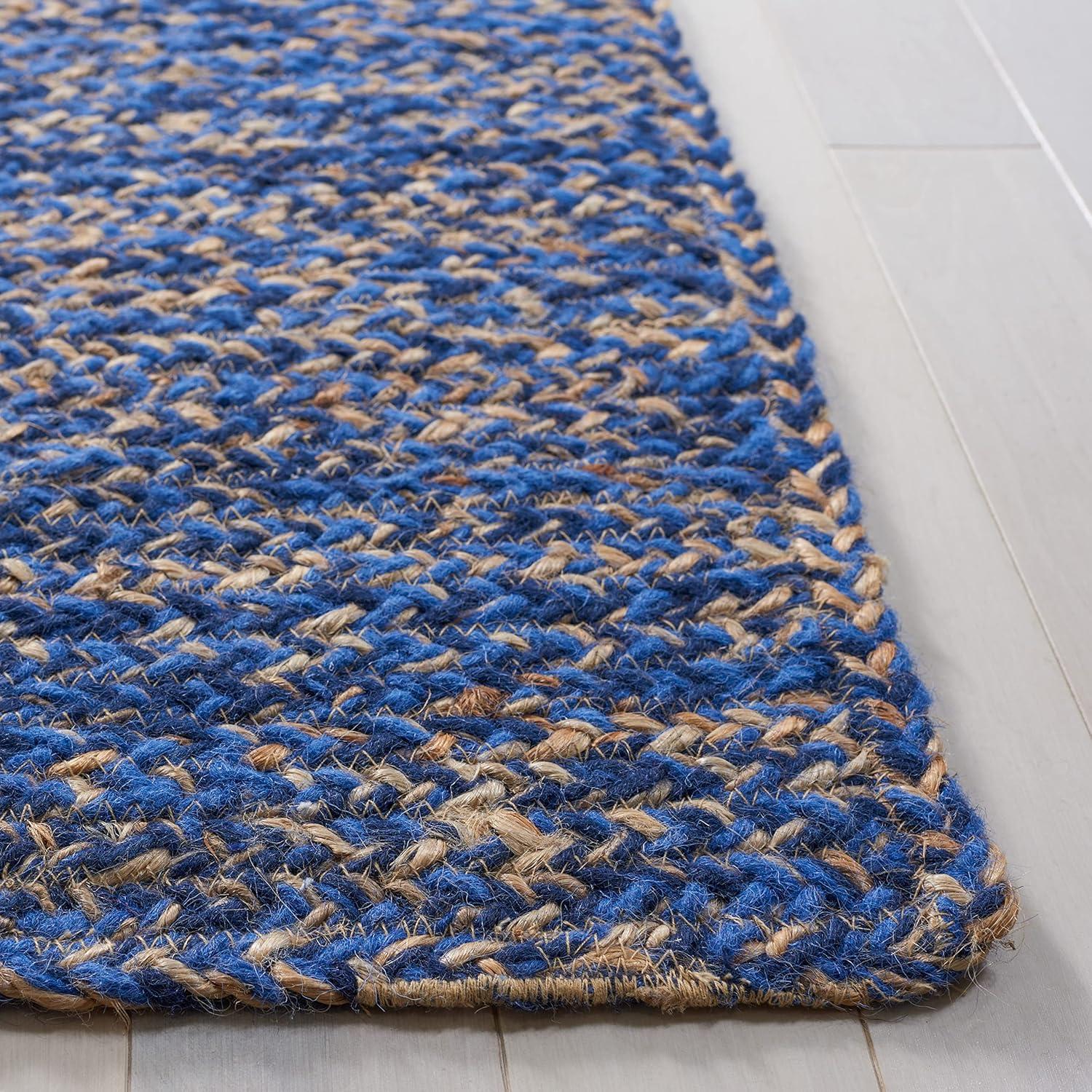 image:imageSAFAVIEH Area Rug 8x10 Natural Fiber Collection Large Black amp Natural Handmade Wool amp Jute Ideal for Living Room Bedroom Dining Space NFB950ZBlueNatural