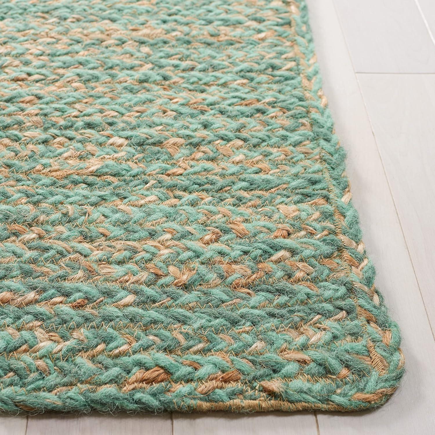 image:imageSAFAVIEH Area Rug 8x10 Natural Fiber Collection Large Black amp Natural Handmade Wool amp Jute Ideal for Living Room Bedroom Dining Space NFB950ZGreenNatural